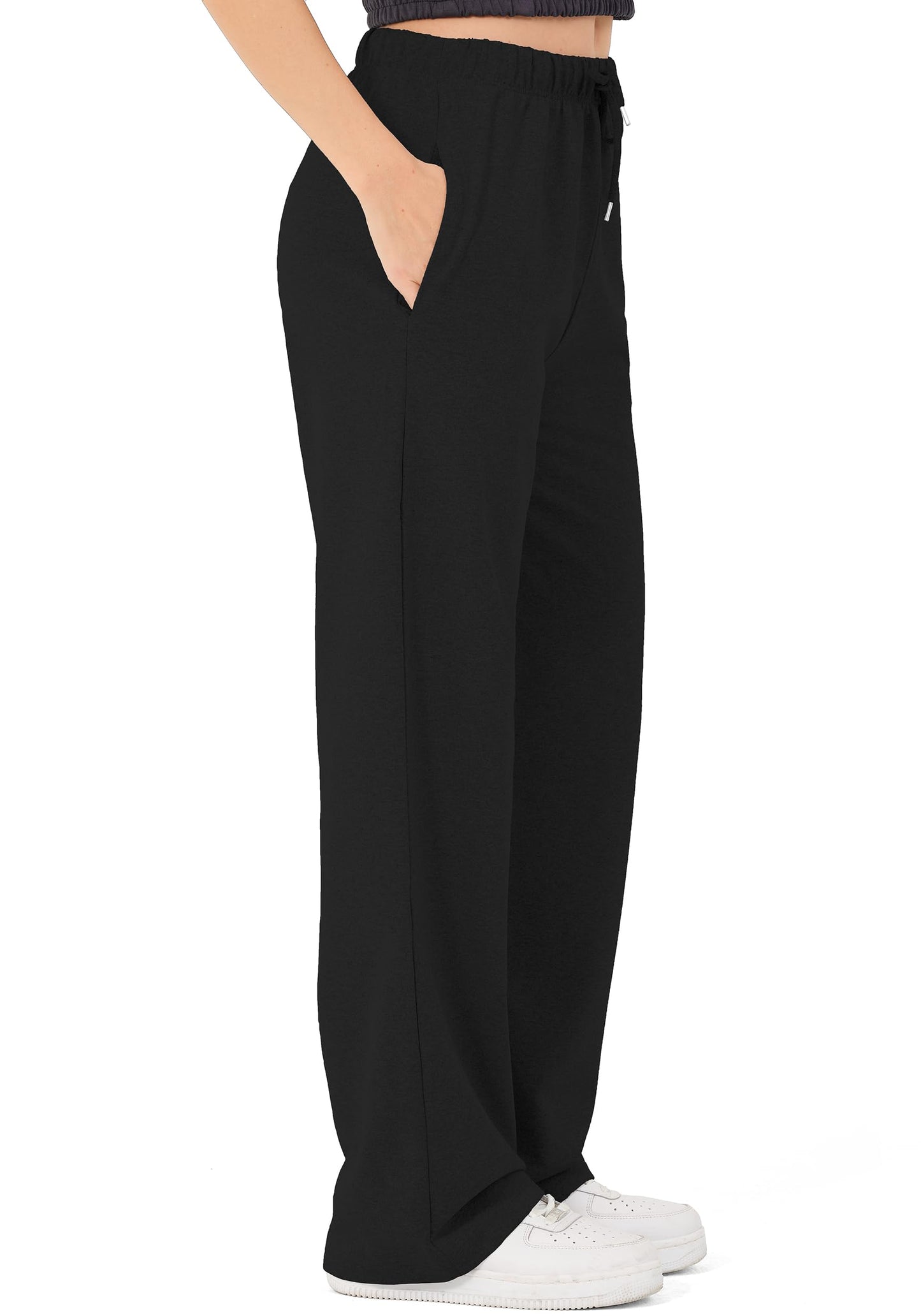 ROSS CAMP Women’s Jogging Pants – Wide Leg High Waist Cotton Sweatpants