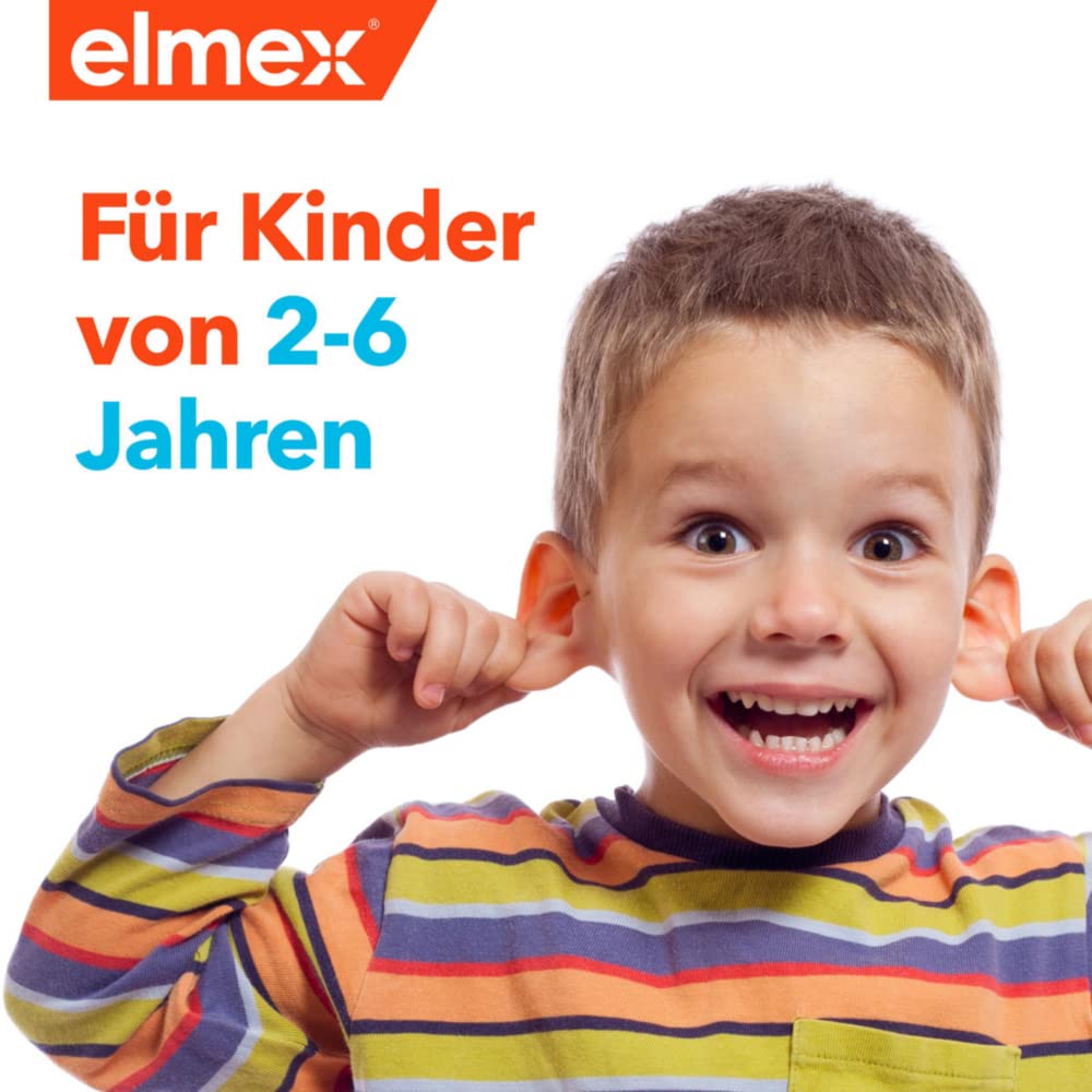 elmex Kinderzahnpasta 2-6 Jahre 50 ml – kindgerechte Zahnreinigung für hochwirksamen Kariesschutz – mit Aminfluorid für einen Dreifach-Schutzmechanismus