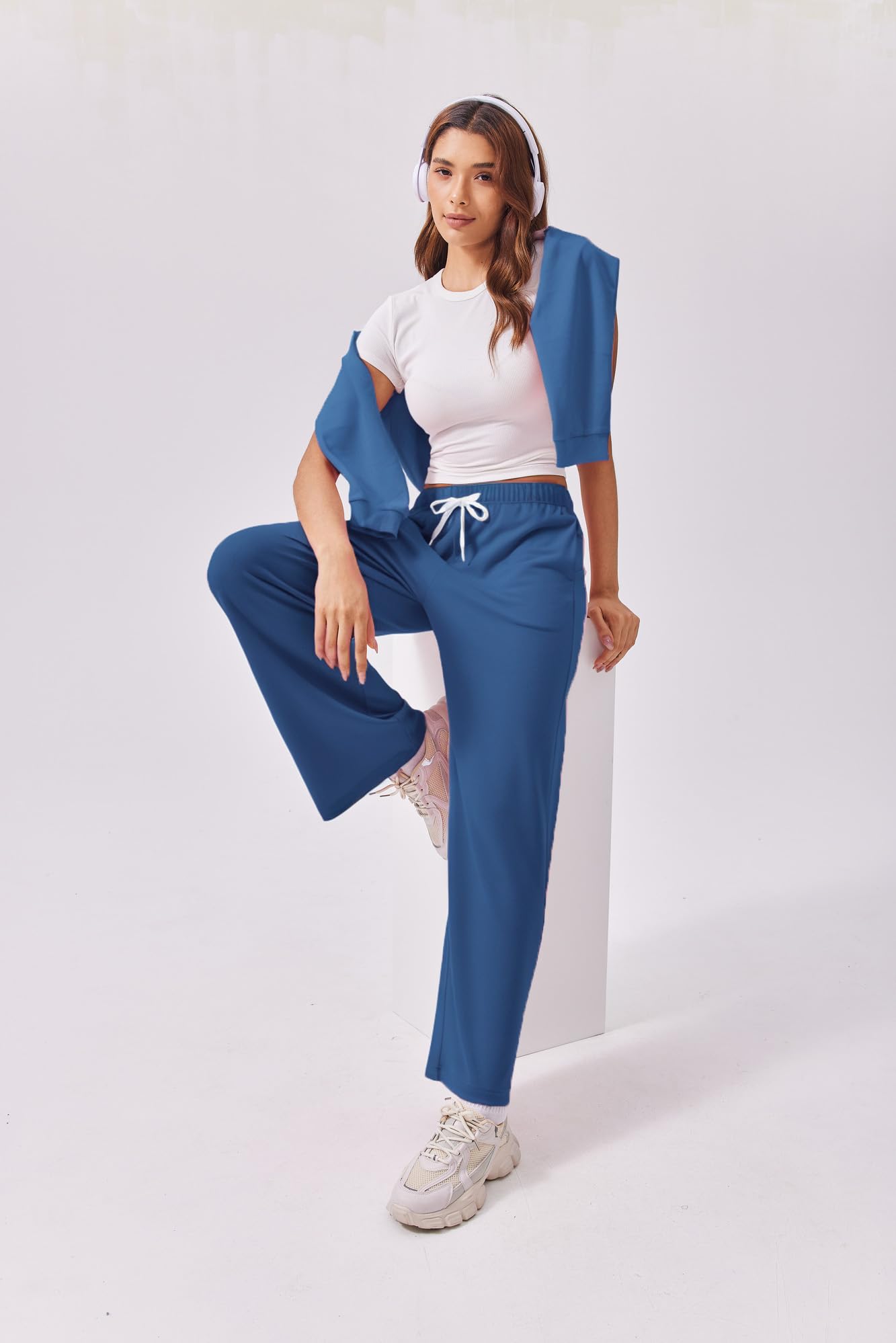PINSPARK Women’s Jogger Pants – High-Waist Baggy Sweatpants
