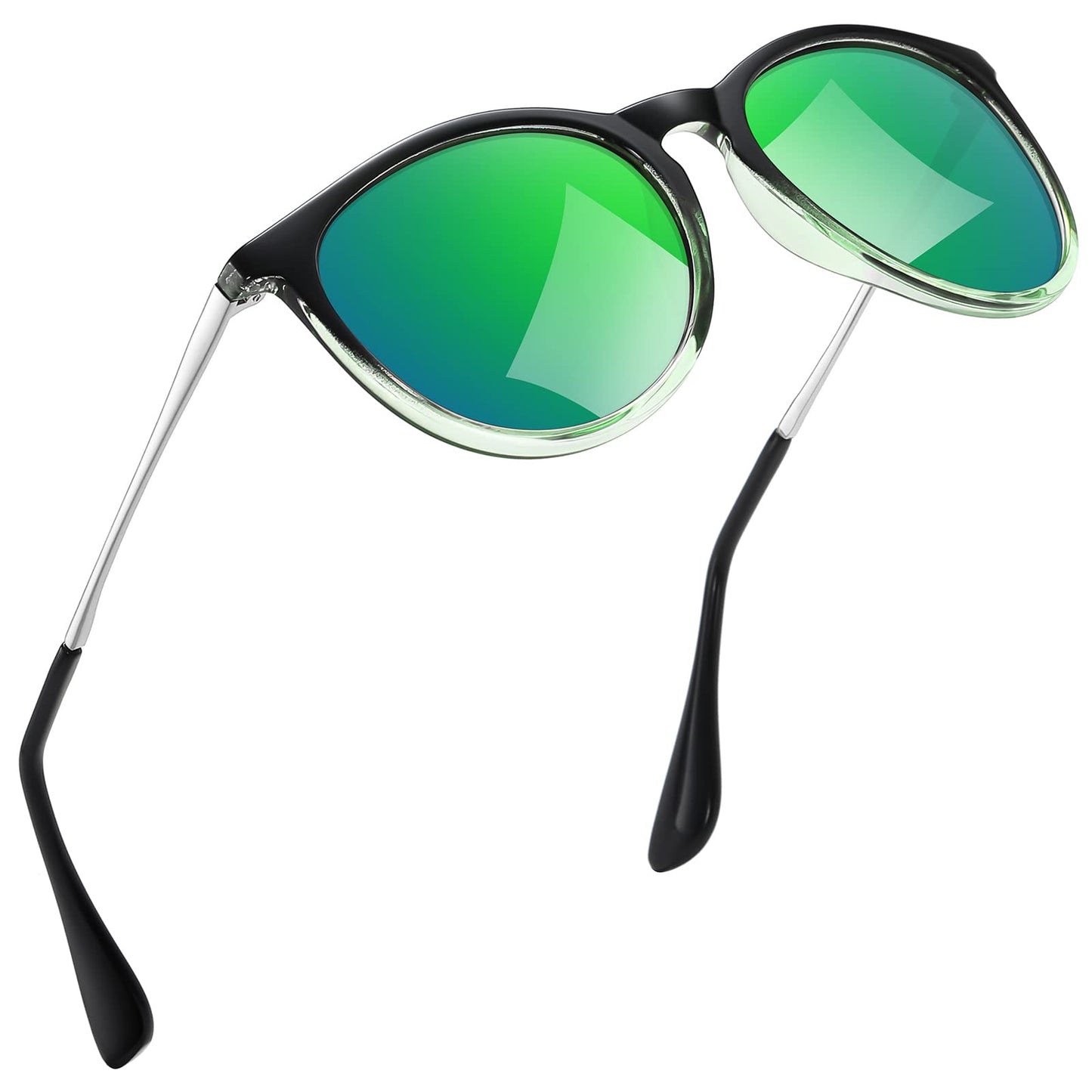 kunchu Sonnenbrille-Damen-Polarisierte-Sonnenbrille-Rund-UV400-im-Retro-Sonnenbrille-für-Damen & Herren Schutz Vintage