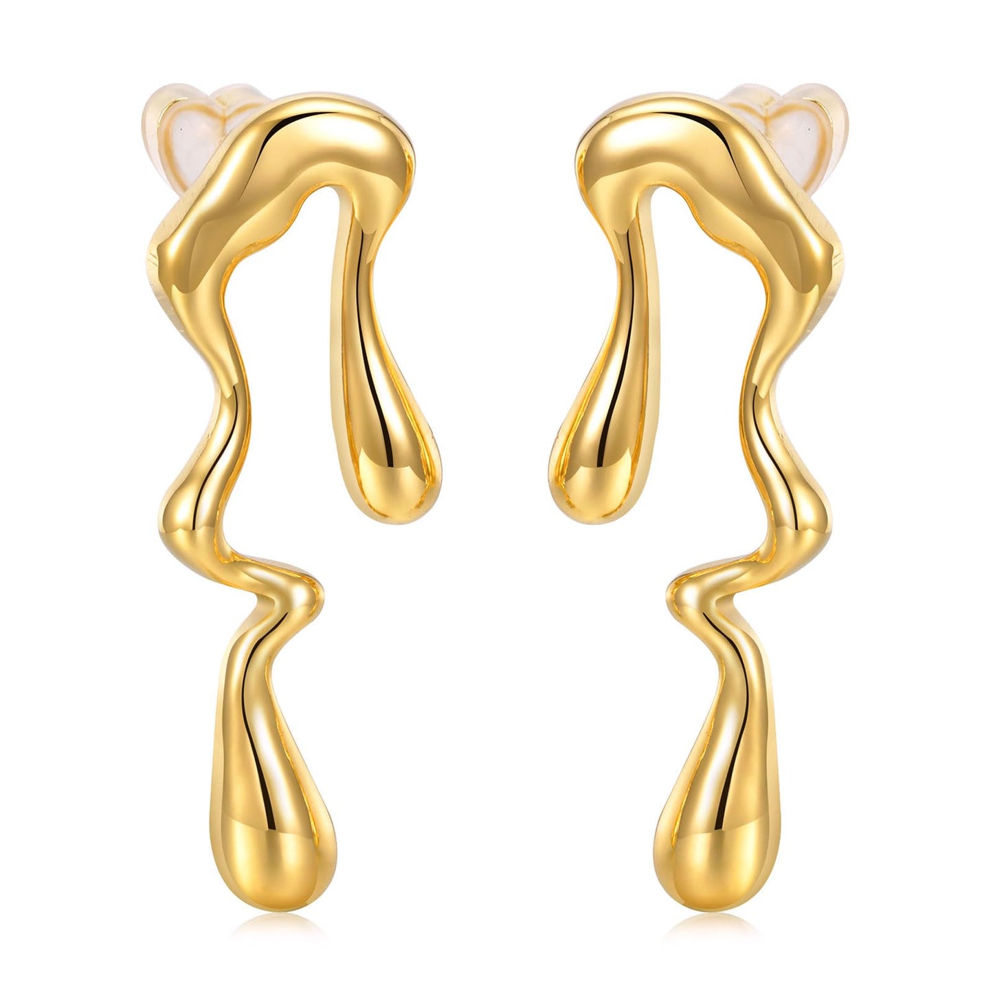 18K Gold Drop Earrings for Women