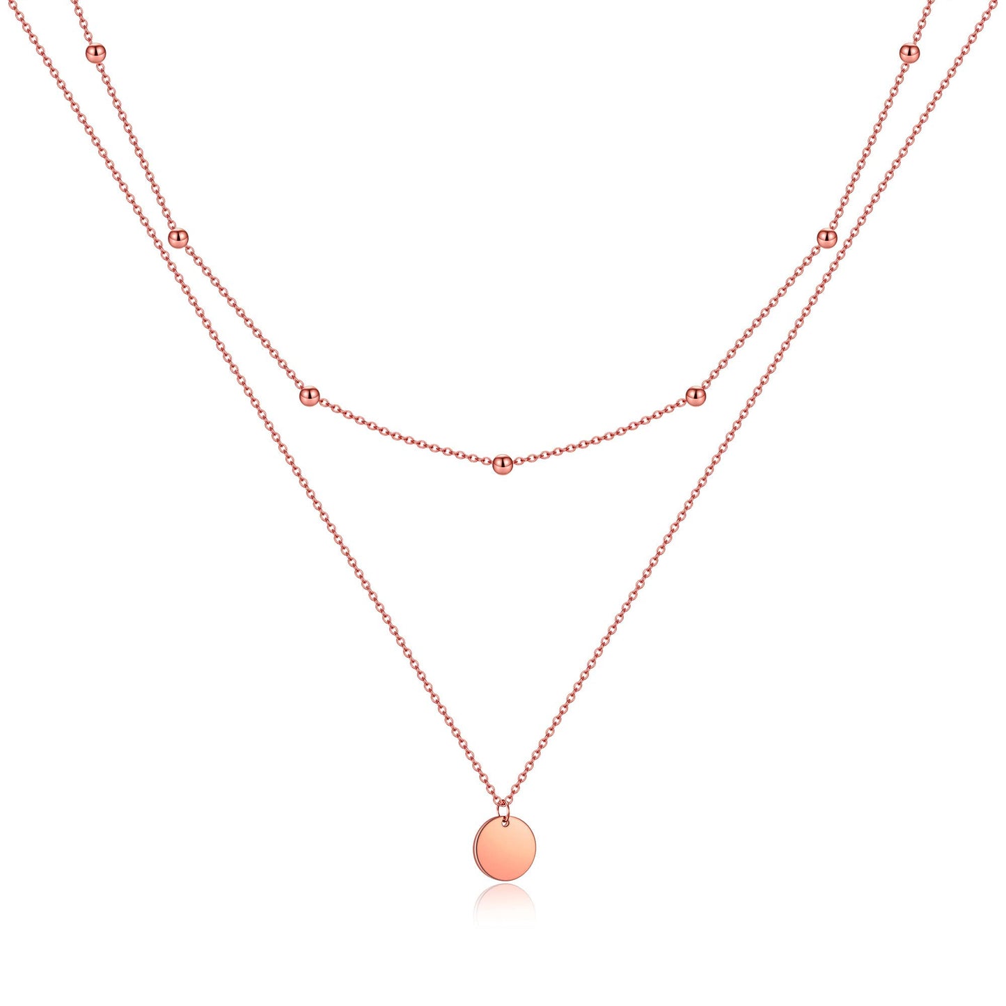 AFSTALR Layered Coin Pendant Necklace