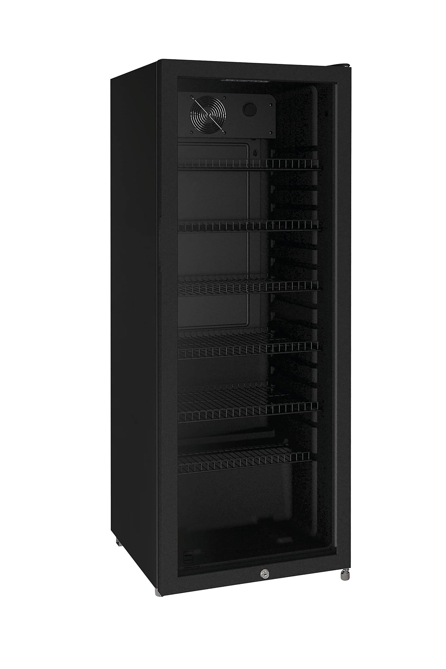 METRO Professional drinks fridge GSC4280, metal/glass, 280 L, ventilated cooling, 210 W, with lock, white (White)