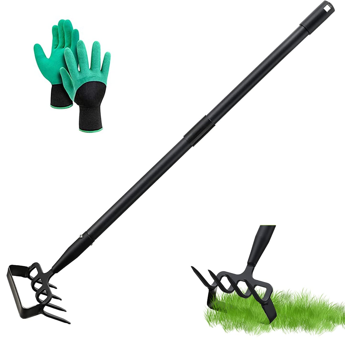 MELVTATA Gartenhacke Hacke Gartenwerkzeug 152cm Steigbügelhacke zum Pflanzen von Gemüse, Bauernhof, Edelstahl, Hula-Hacken – Steigbügelhacke mit Verstellbarer Hacke zum Jäten/Lösen von Erde