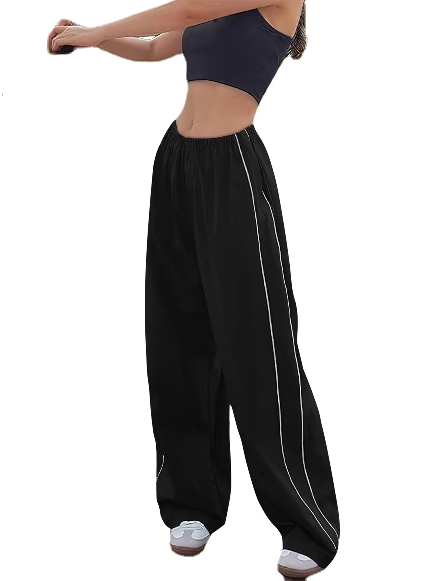 Y2K Women’s Parachute Track Pants – Baggy Cargo Pants