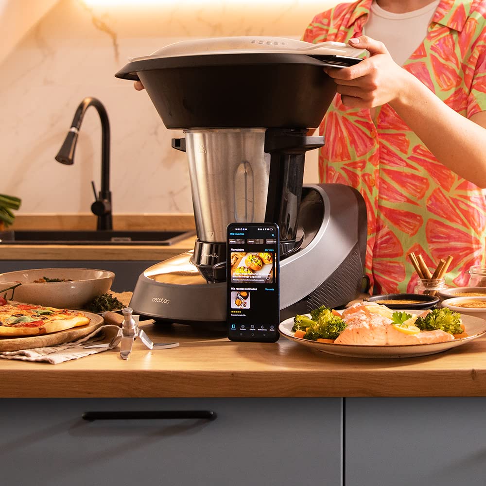 Cecotec Mambo 11090 Multifunctional Kitchen Robot 1600 W, 37 Functions, App, Scale and 3.3 Litre Stainless Steel Jug, Dishwasher Safe, Recipe Book and Accessories
