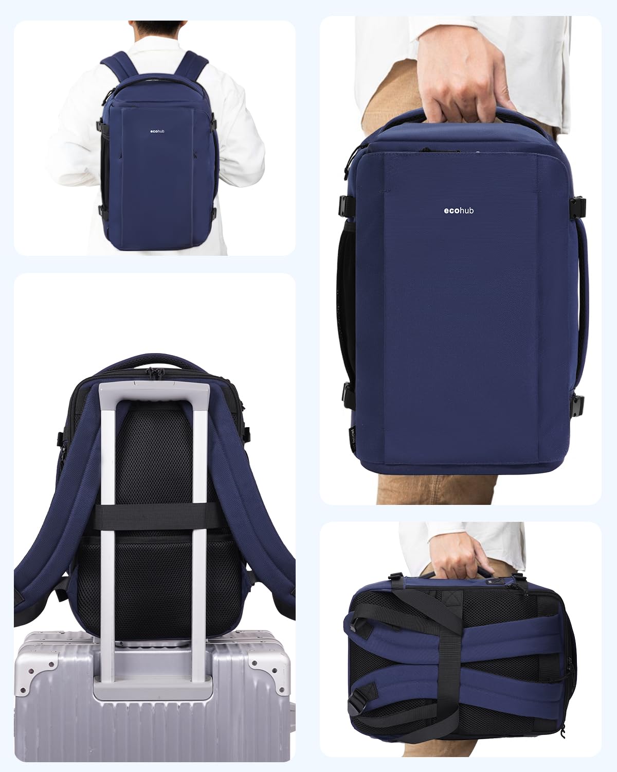 ECOHUB Ryanair Hand Luggage Backpack – Waterproof & Eco-Friendly Travel Backpack