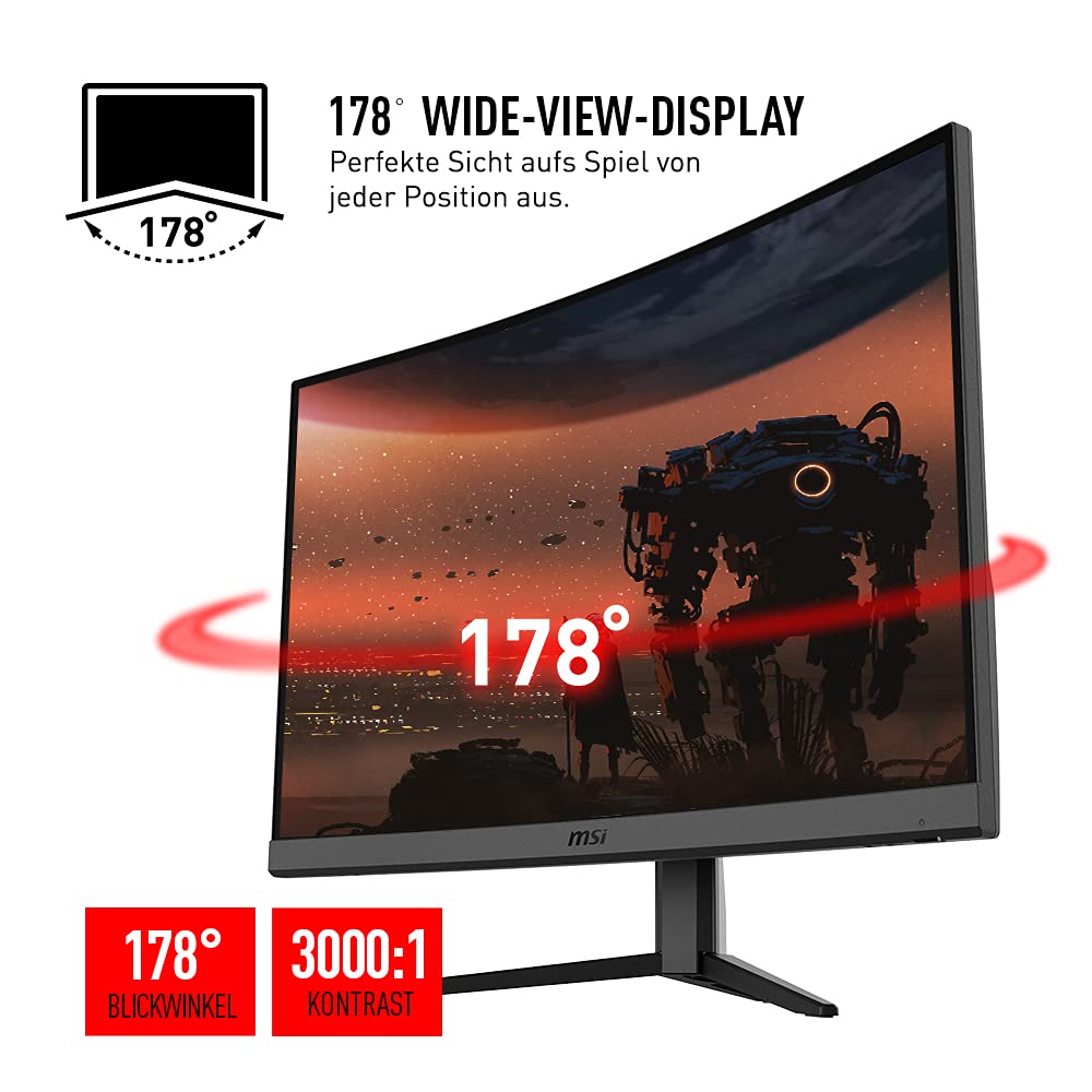 MSI G2422C 23,6 Zoll FHD Curved Gaming Monitor - 1500R 1920 x 1080 VA Panel, 180Hz / 1ms, Adaptive Sync - DP 1.2a, HDMI 2.0b CEC