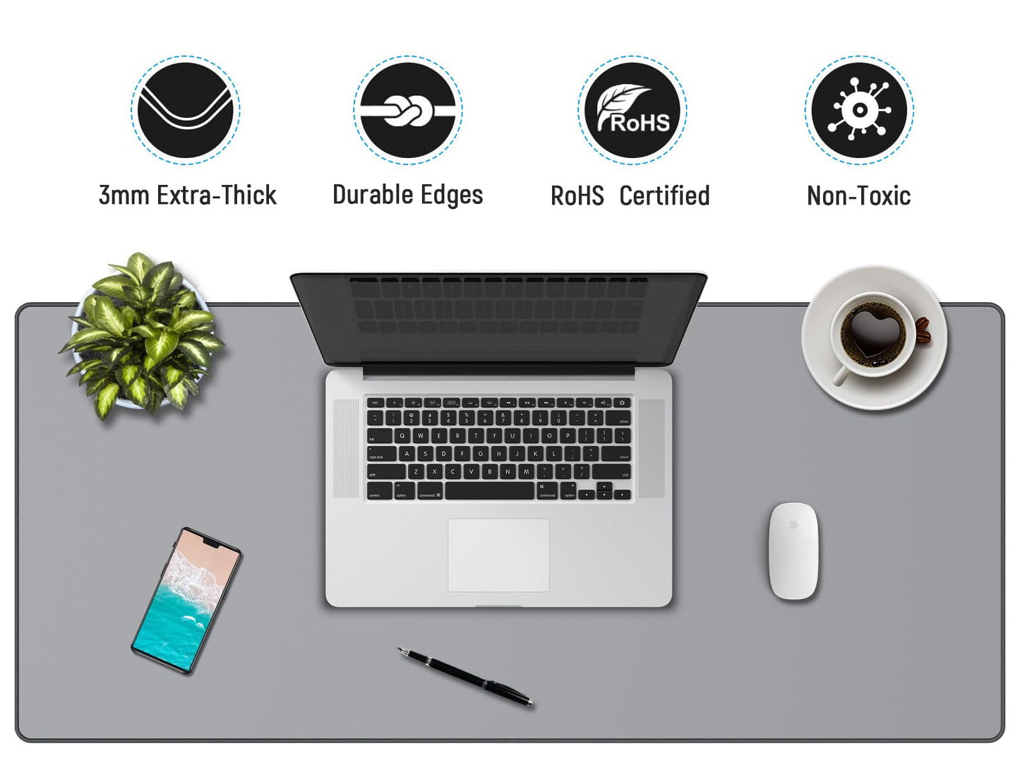 JIALONG Großes Mauspad mit Excel Tastaturkürzeln für Office, multifunktional, komfortabel Gaming Mousepad, Anti Rutsch Schreibtischunterlage für Büro und Zuhause 900x400mm