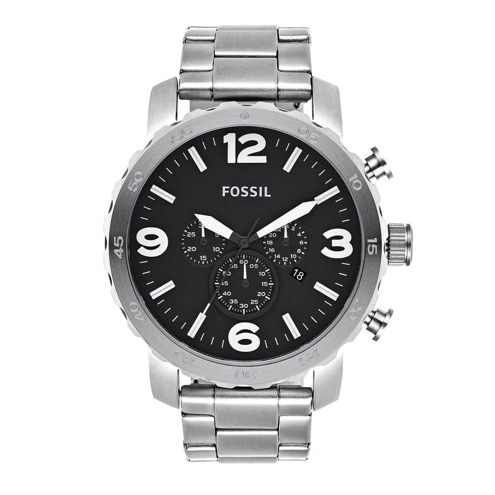 Fossil Nate Uhr Für Herren, Quarzwerk Chronograph Mit Edelstahl- Oder Lederarmband