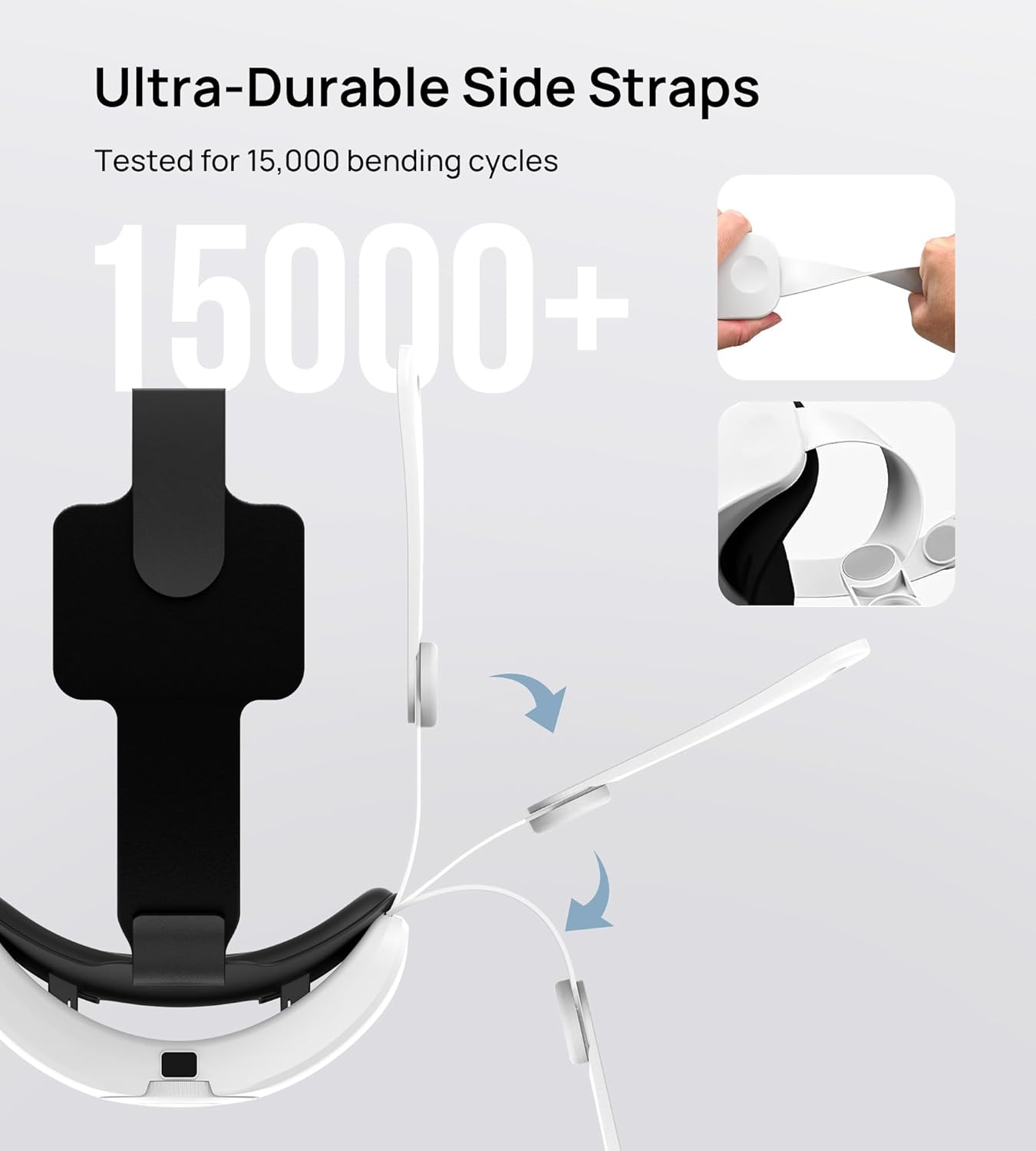 TRANSNOVO Elite Strap Compatible with Meta Quest 3S Accessories, 10000 mAh Battery Pack Head Strap with ONE Button Adjustment Mechanism, Improved Comfort and Extended Playtime of 2-3.5 Hours