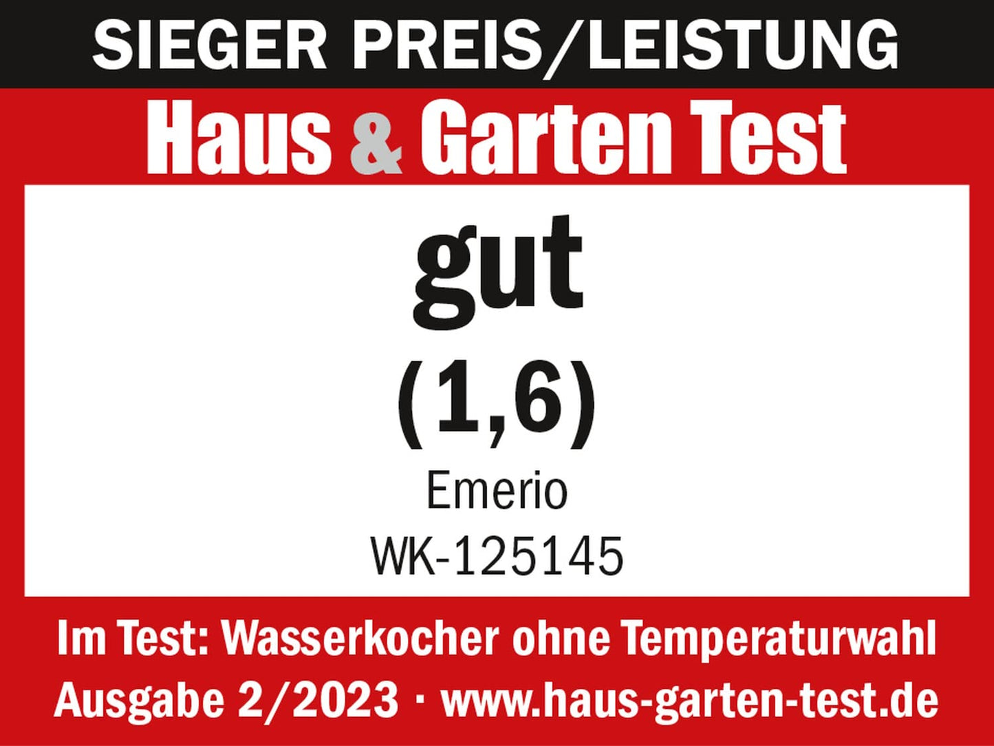EMERIO Glas Wasserkocher mit 1.7 Liter Volumen | 2200 Watt | blaue LED Innenbeleuchtung | 360° Basis | SIEGER Preis/Leistung Haus & Garten Test | bestes Borosilikatglas | BPA frei | WK-119988.7