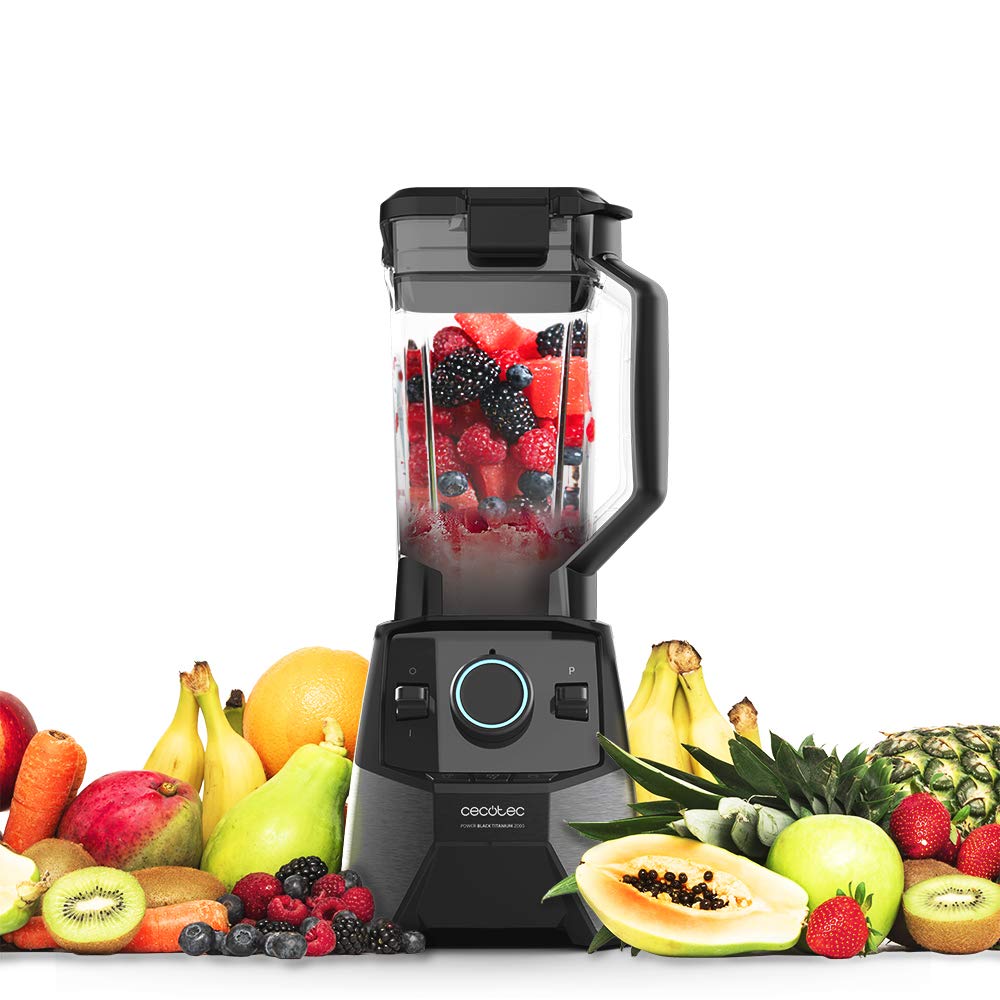 Cecotec Standmixer Power Black Titanium 1800MAX Blend It, 1800 W maximale Leistung, 5 Geschwindigkeiten, 6 Klingen aus Edelstahl, Ice-Crush-Funktion, Turbo- und Smoothie-Funktion, AutoClean-Funktion