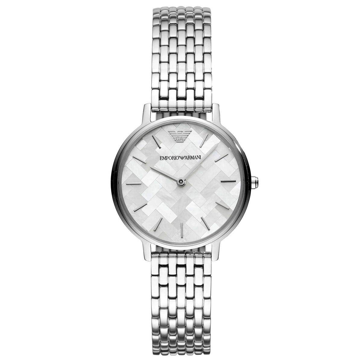 Emporio Armani Ladies Watch with Two Hands Quartz Movement and 32mm Case with Stainless Steel, Leather or Silicone Strap