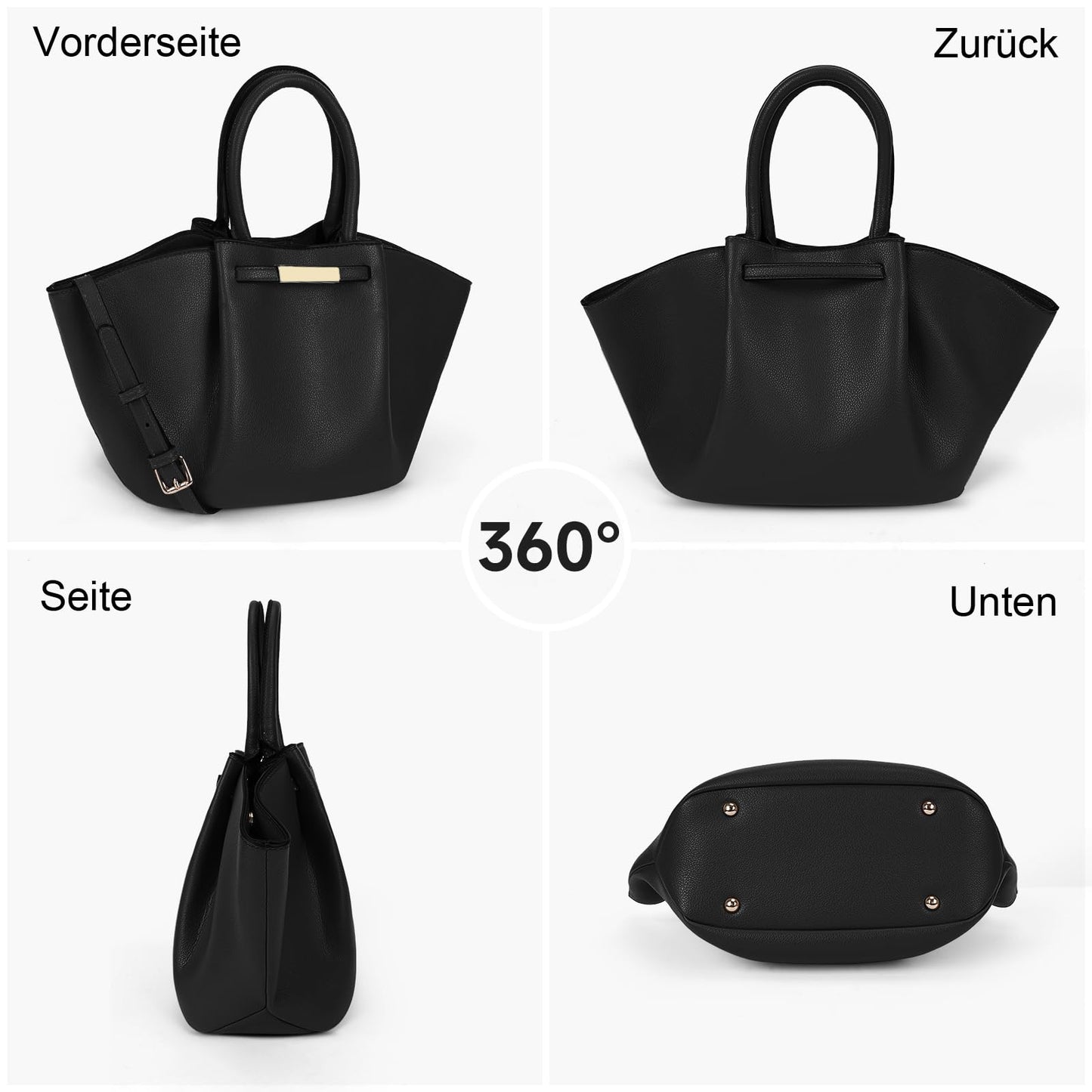 Large Faux Leather Tote Bag for Women
