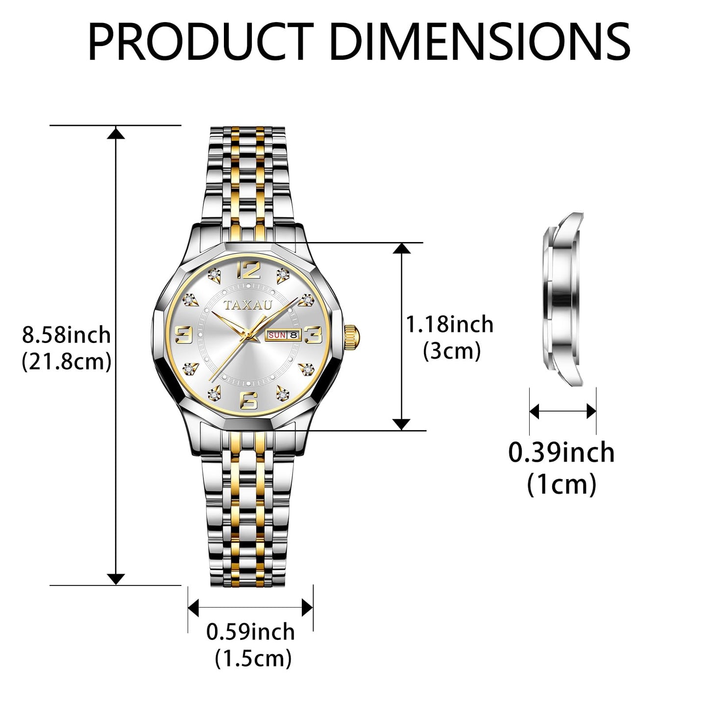 Taxau Uhr Frauen Luxus Edelstahl Uhren Frauen Kleid für Frauen wasserdichte Analog Quarz Damenuhren Klassische Reloj para Mujer