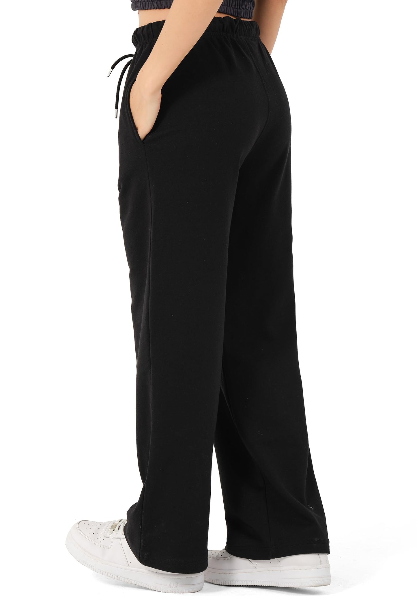 ROSS CAMP Women’s Jogging Pants – Wide Leg High Waist Cotton Sweatpants