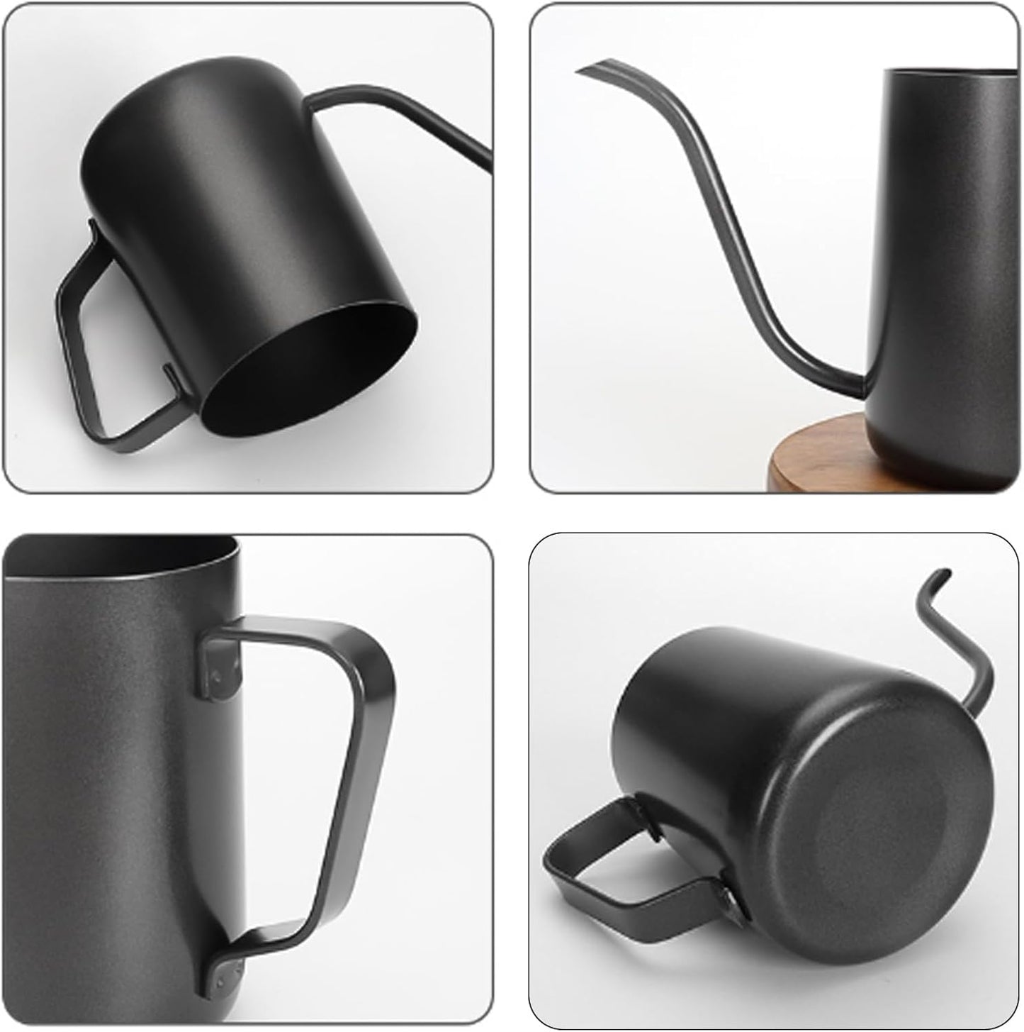 NCCHDZSW Gießkanne Klein Zimmerpflanzen 250 ML Mini Gießkanne Schwarz Edelstahl Garten Gießkanne Rostfrei Klein Gießkanne für Zimmerpflanzen Sukkulenten