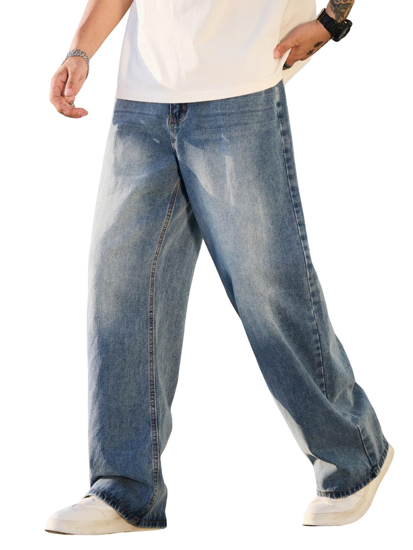 Zewool Men’s Baggy Jeans – Extra Loose Fit Skater Pants