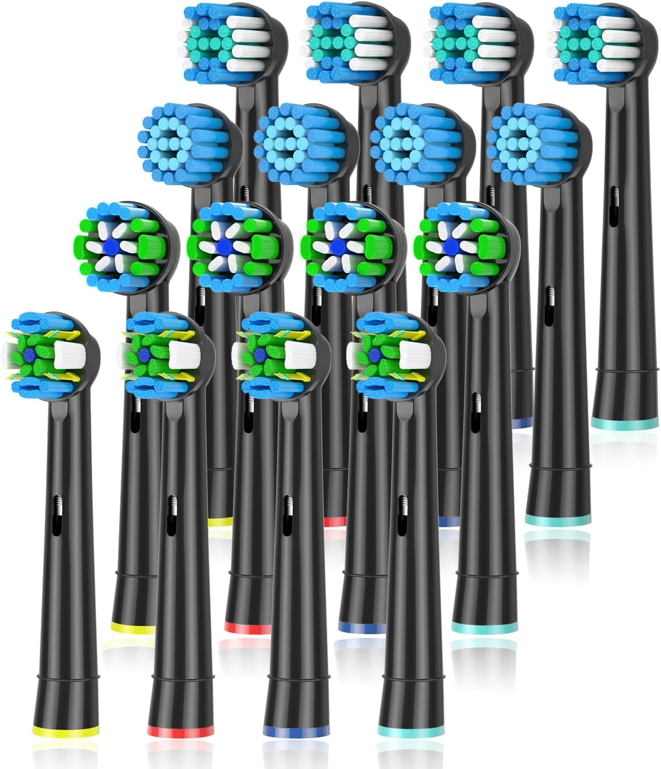Qitizu Aufsteckbürsten Kompatibel mit Braun Oral b Elektrische Zahnbürste, 4 Floss, 4 Precision, 4 Sensitive, 4 EfficientClean Zahnbürstenaufsatz Aufsätze (16 Weiß)