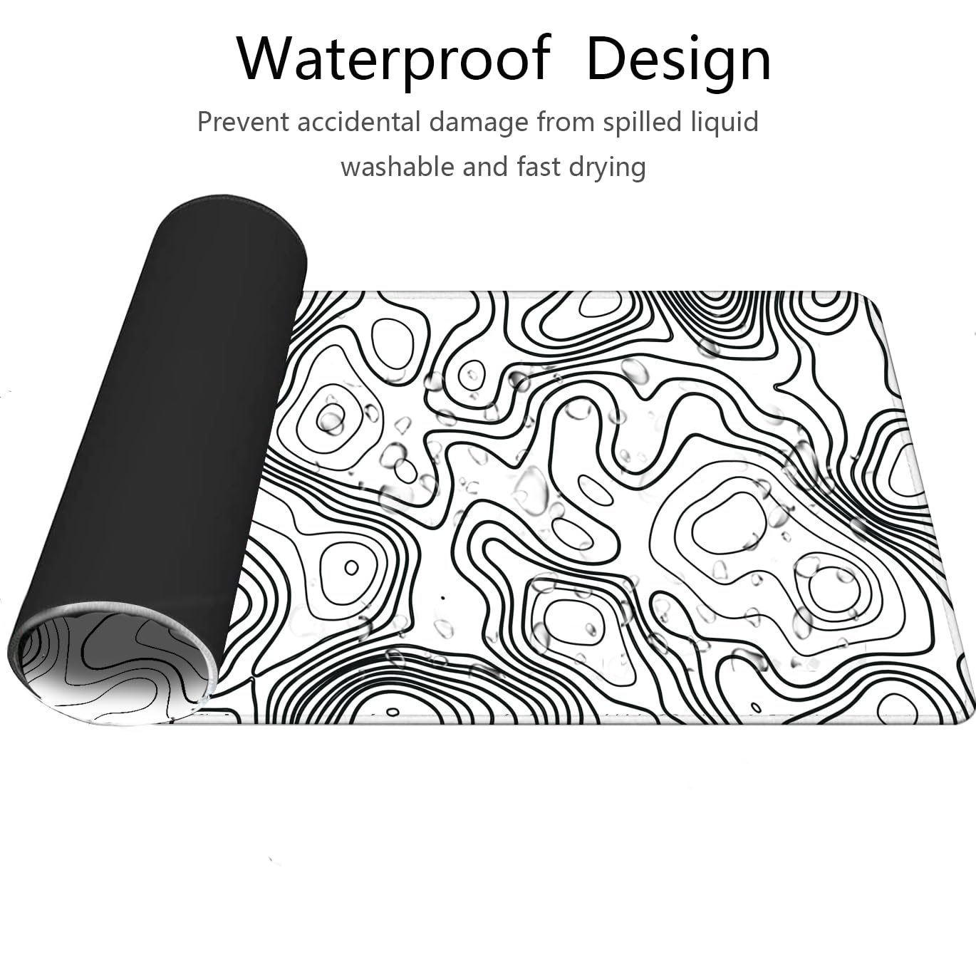 Owege Gaming Mauspad XXL 900 x 400 mm Artistic Curve Mousepad Groß Vernähte Kanten WassXerdicht Anti-Rutsch für PC, MacBook,Laptop Verbessert Präzision und GeschwindigkeiX