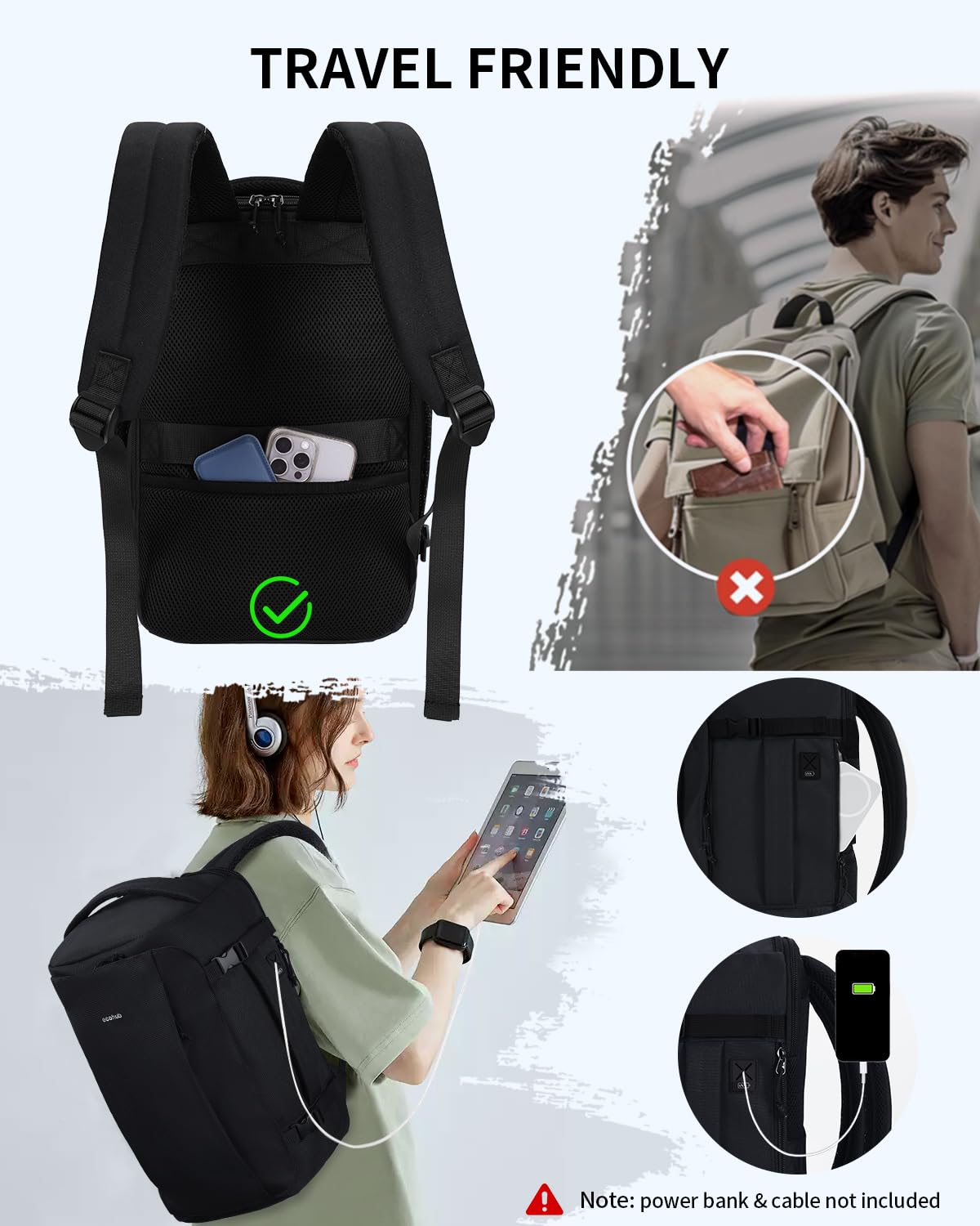 ECOHUB Ryanair Hand Luggage Backpack – Waterproof & Eco-Friendly Travel Backpack