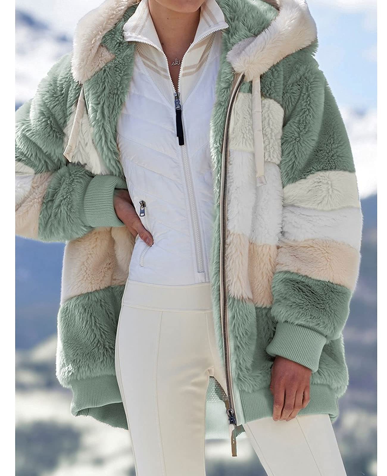 Women’s Plush Fleece Hooded Jacket