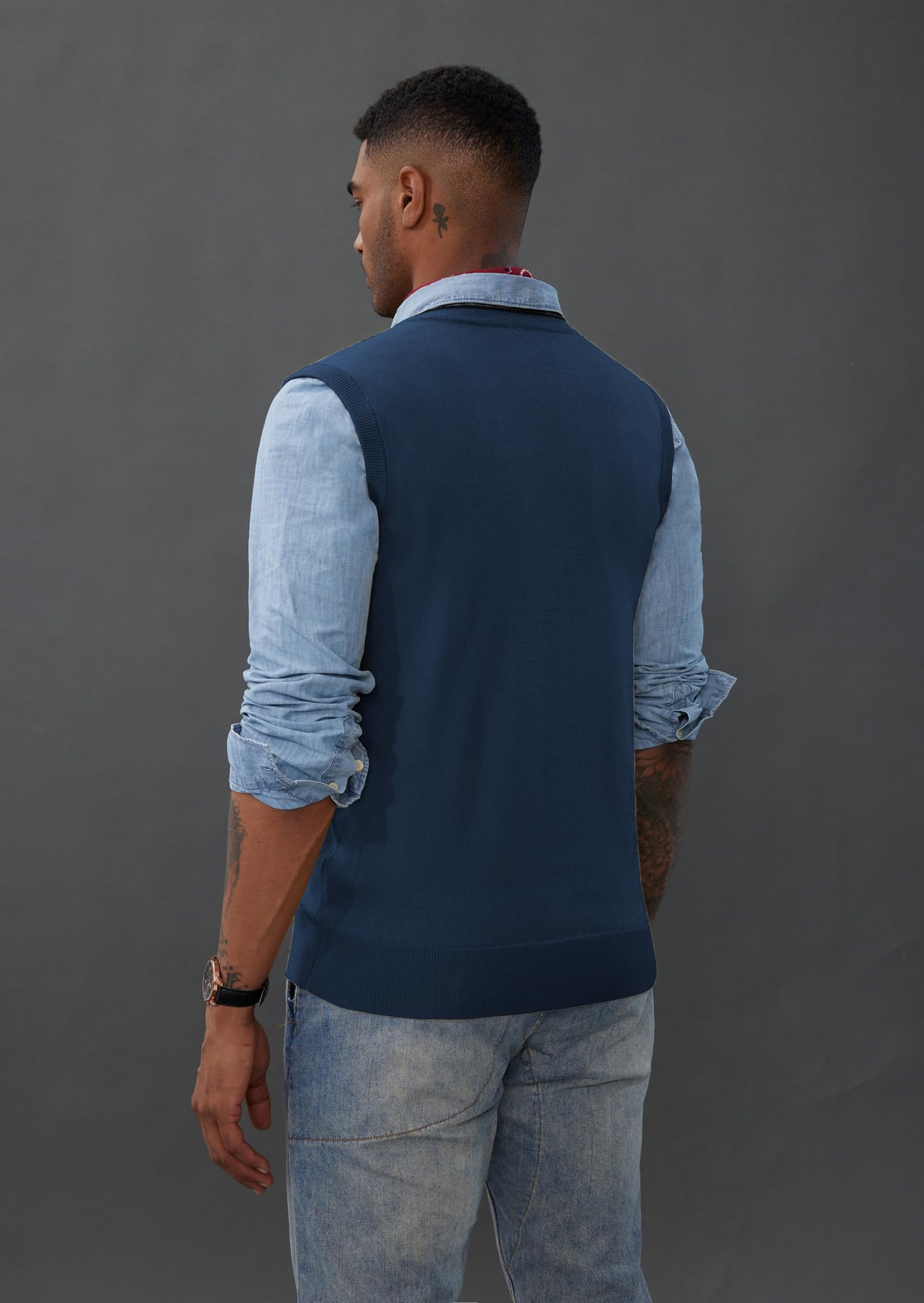 PJ PAUL JONES Men’s Sweater Vest – Wool Blend V-Neck Pullover