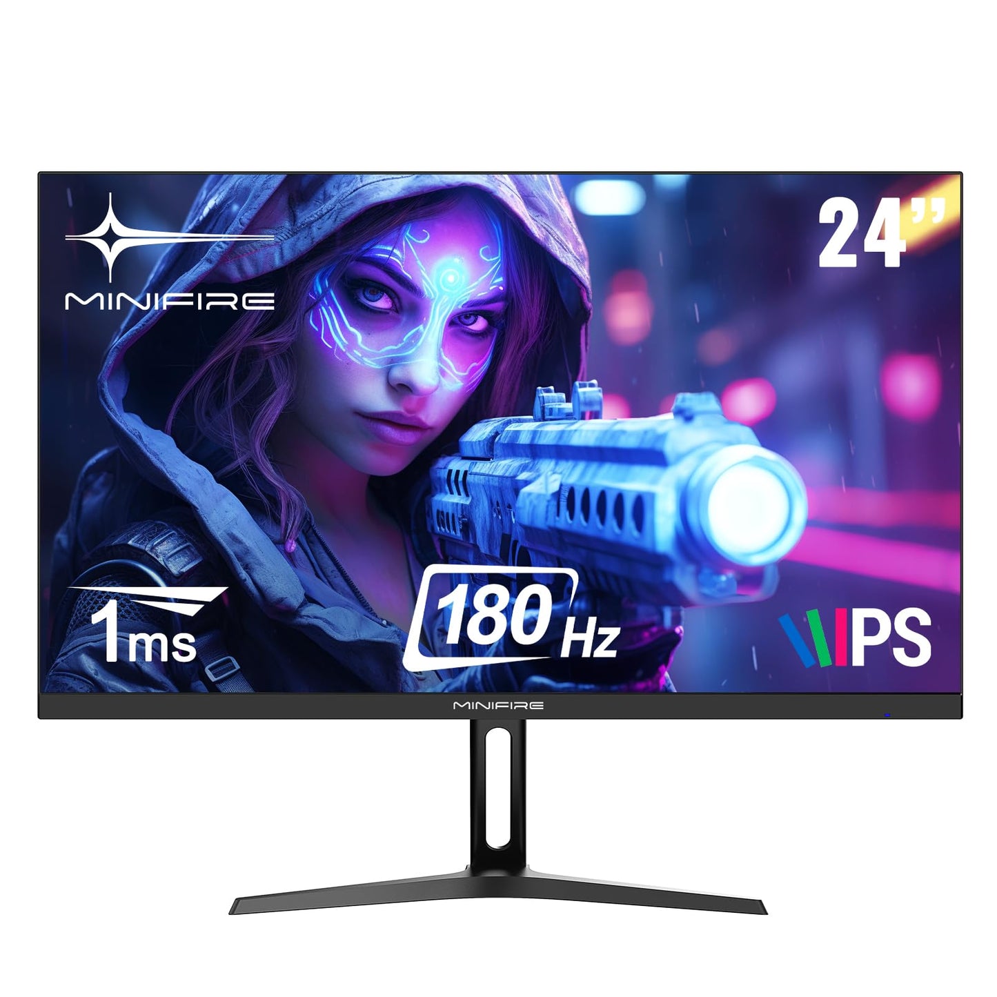 Minifire 24 Zoll USB-C Monitor mit Lautsprecher, 100Hz, IPS, FHD 1080P Adaptive Sync PC Bildschirm, HDMI USB-C Anschlüsse (MF24X3 HDMI-Kabel im Lieferumfang enthalten)