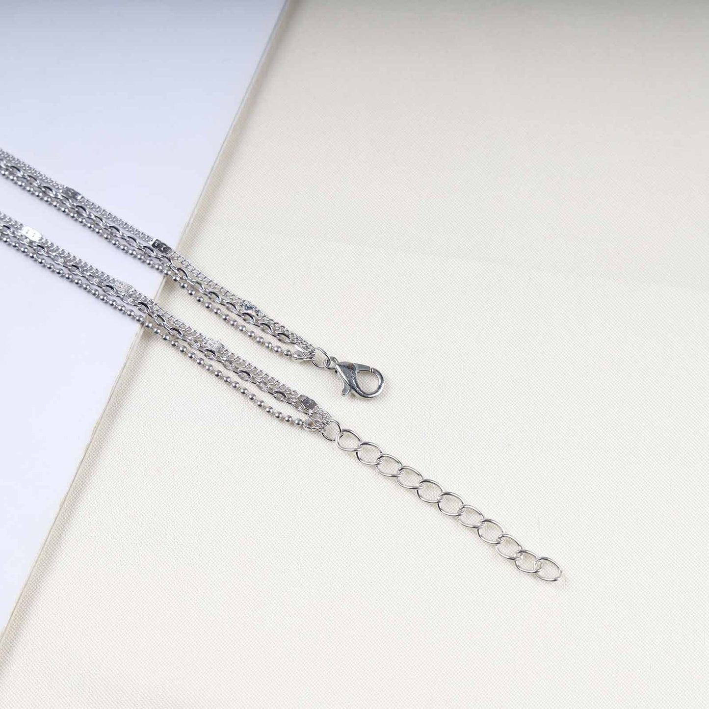 Dervivea Boho Layered CZ Crystal Necklace