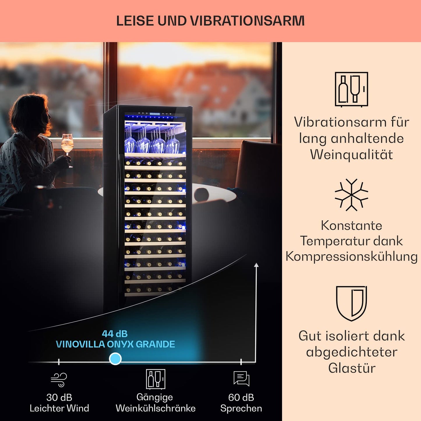 Klarstein built-in wine refrigerator, 2 zone drinks refrigerator small, small wine cabinet 306L, small wine refrigerator with glass door, indoor/outdoor bottle refrigerator, wine fridge 116 bottles