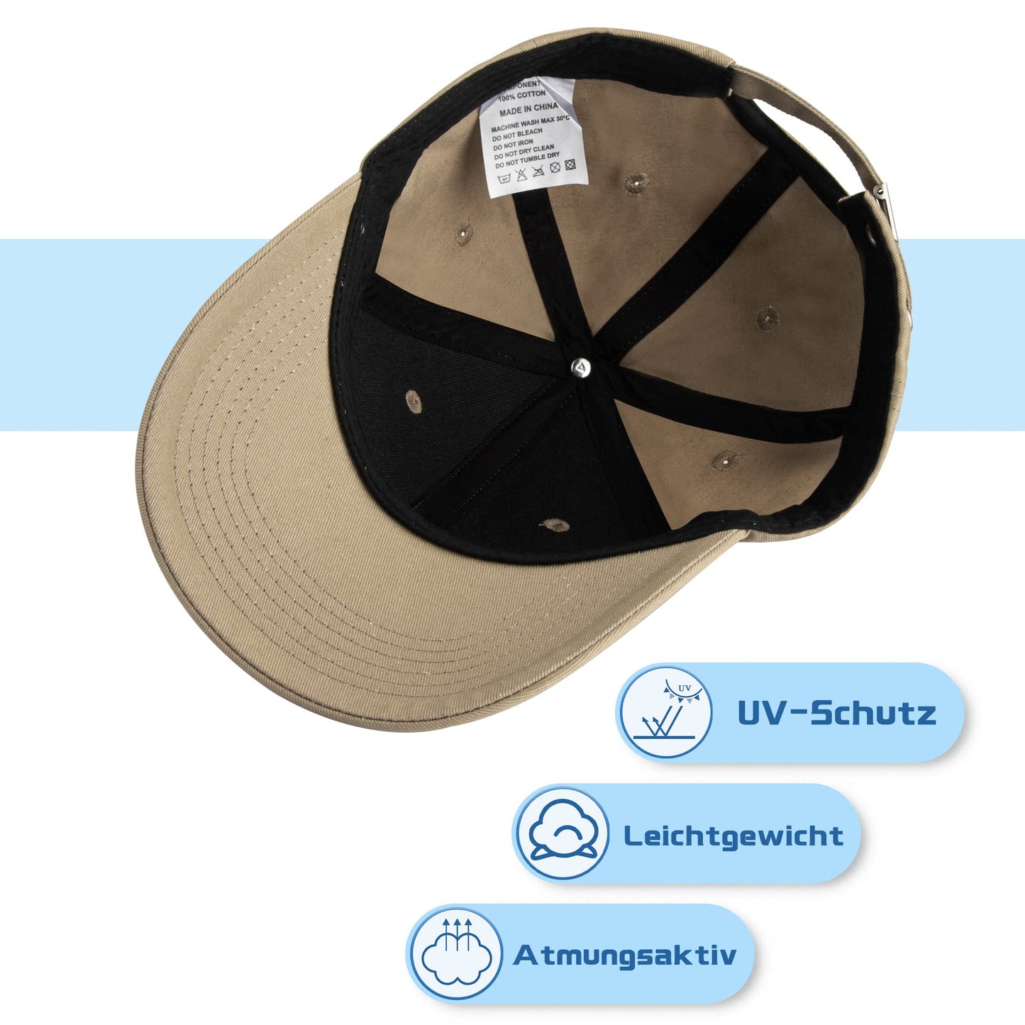 Momoshe Cap Herren Sommer Damen 100% Baumwoll Kappe Verstellbar Atmungsaktiv Einheitsgröße Baseball Bergspitzen Stickerei Sport