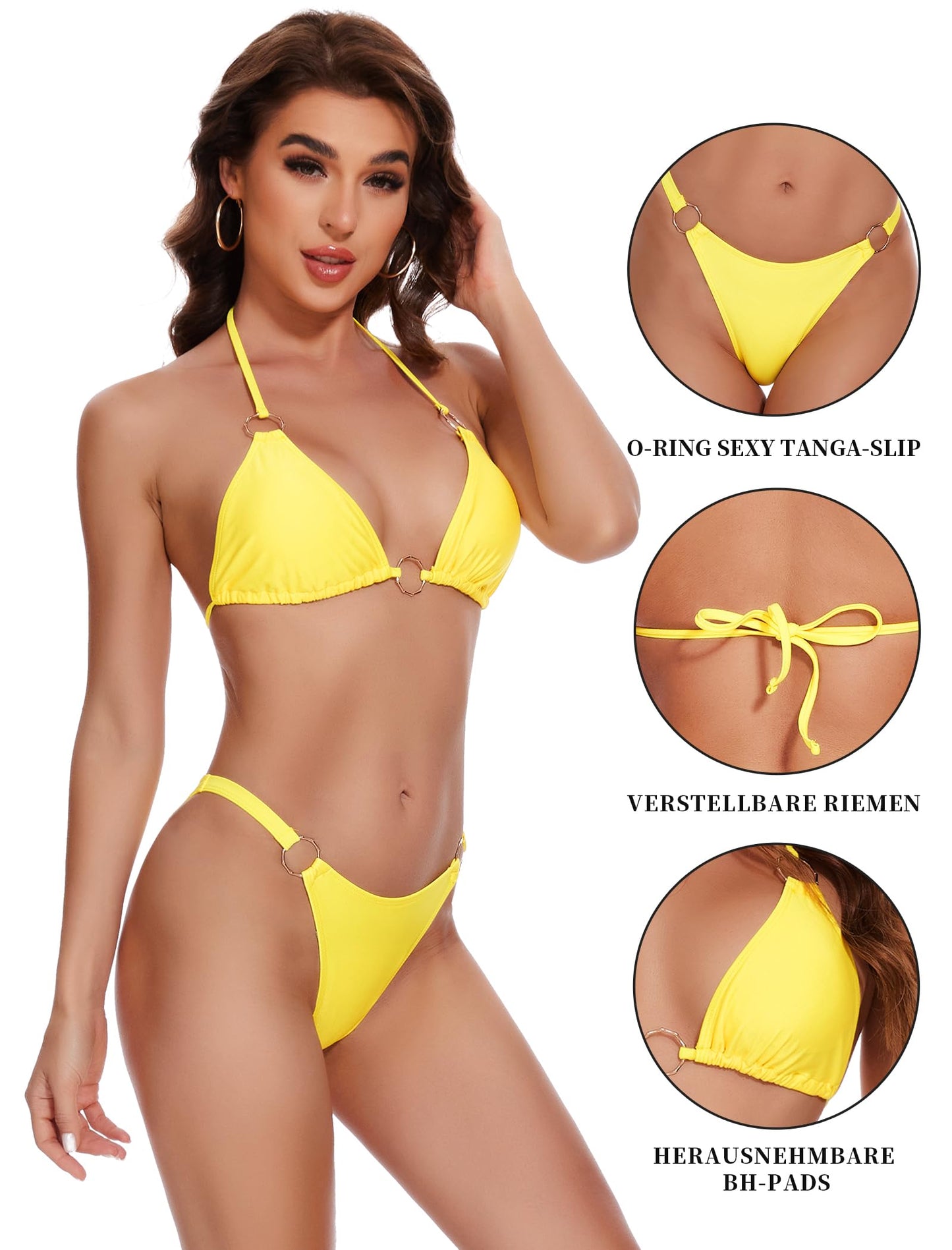 Brazilian Bikini Set for Women - Push Up Sexy Triangle Tanga Swimsuit