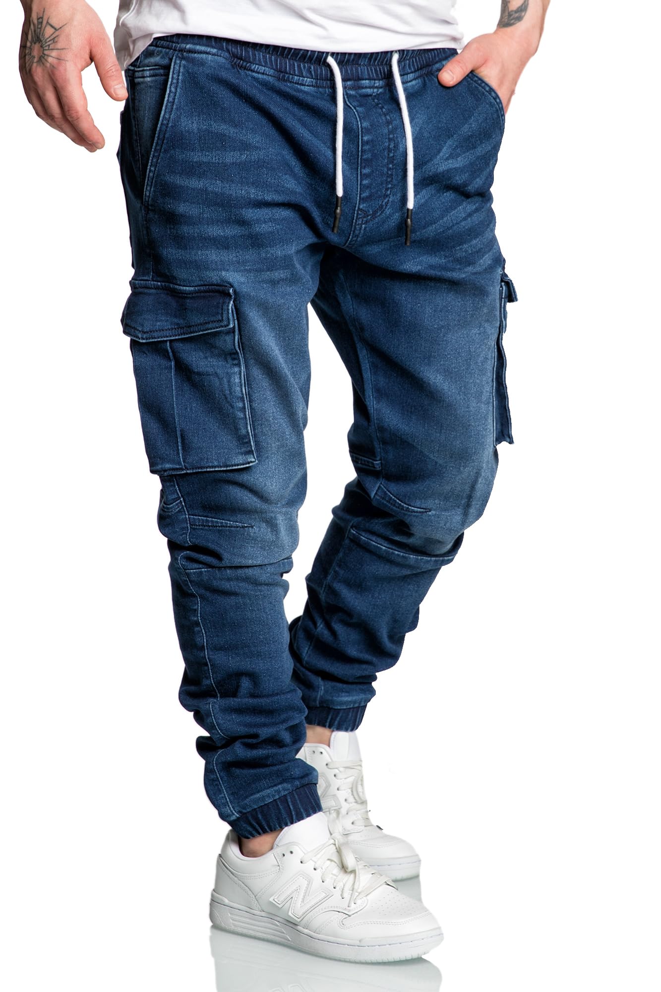Amaci&Sons Men’s Cargo Sweat Jeans