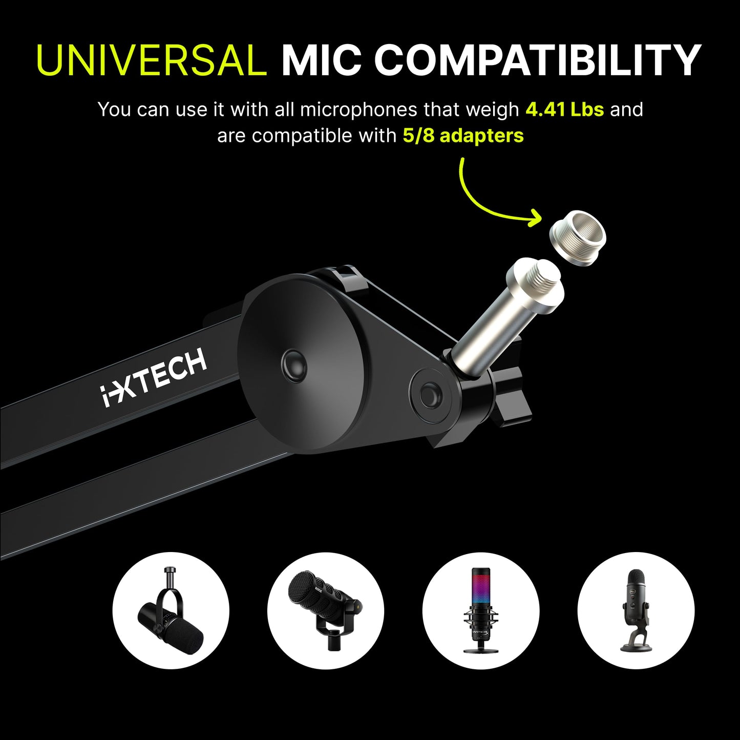 IXTECH Dynamisches Mikrofon mit Nierencharakteristik RGB Gesangsmikrofon USB XLR Studiomikrofon Software Stummschalttaste Microphone für Podcasting Streaming Aufnahme Gaming und Voice-Over Schwarz