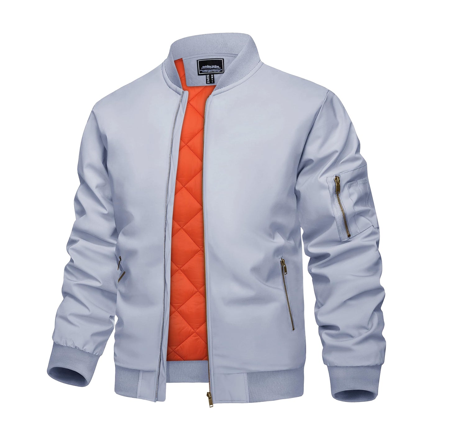 KEFITEVD Men’s Bomber Jacket – Casual Windproof Zip-Up Jacket