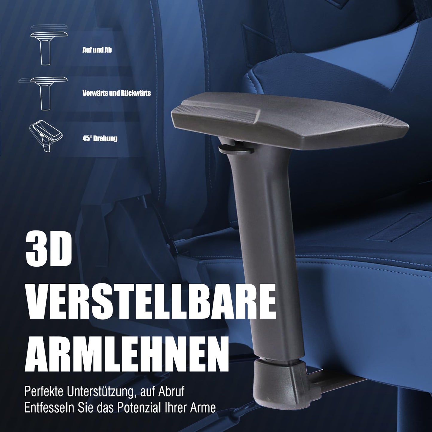 COLAMY Gaming Stuhl mit Fußstütze 160 KG Belastbarkeit-Computer Gamer PC Stuhl, Ergonomisch Hohe Rückenlehne, Verstellbare Rückenlehne, 3D Armlehnen, Kopfstütze und Lordosenstütze, Schwarz