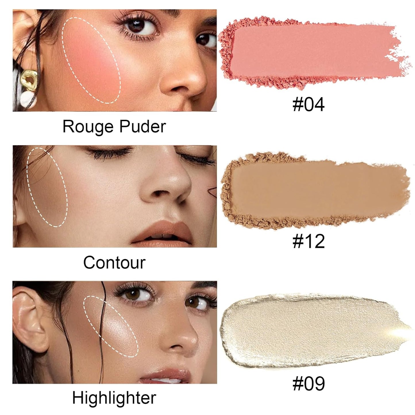 Jutqut 16 Colours Blush Contour Highlighter Makeup Palette