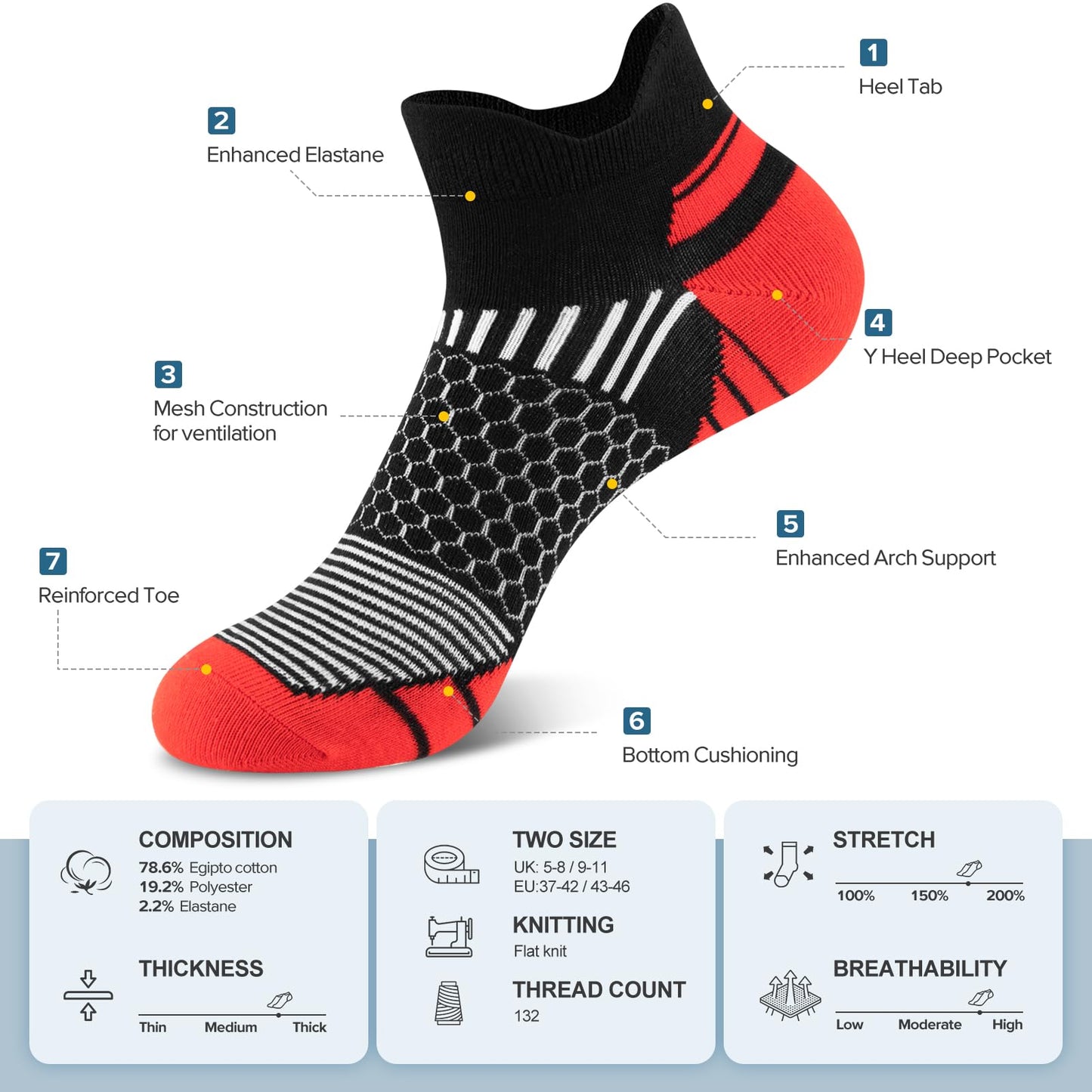 Niofind Men's Sneaker Sports Socks
