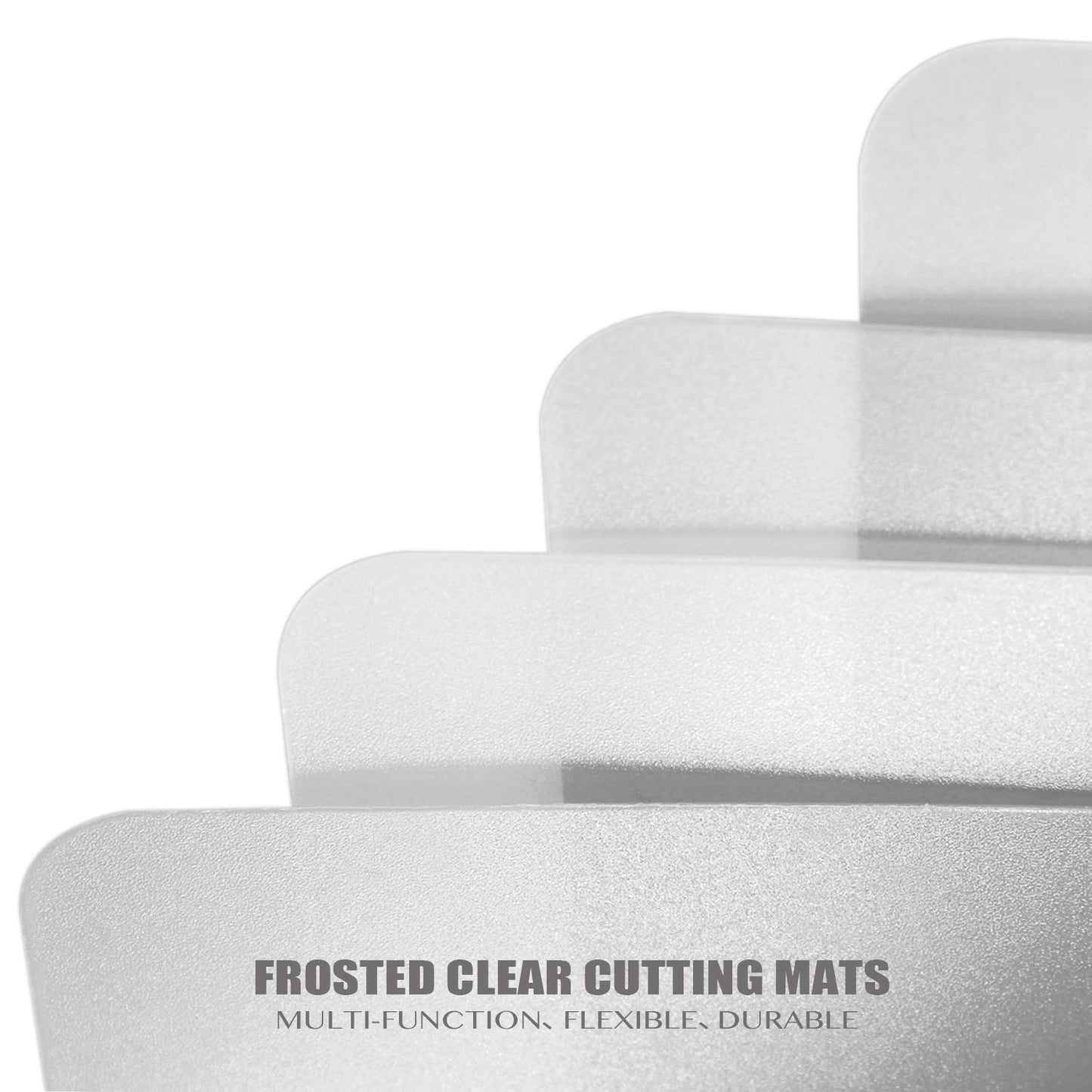 Kunststoff Schneidebretter für die Küche 4er Set, Fotouzy Flexible Matten mit Lebensmittel Symbolen, BPA-Free, Nicht Porös, Rutschfest, Spülmaschinenfest, Regenbogenfarben