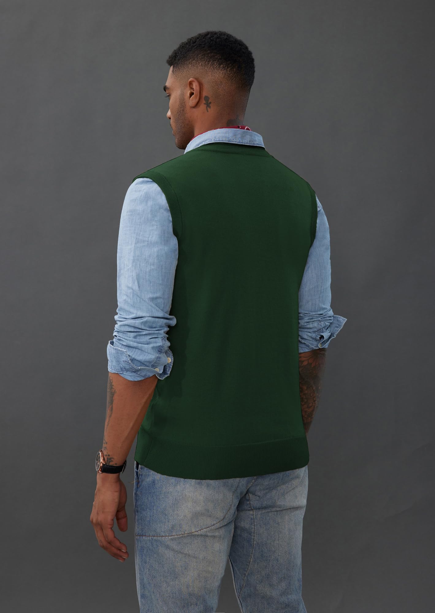 PJ PAUL JONES Men’s Sweater Vest – Wool Blend V-Neck Pullover