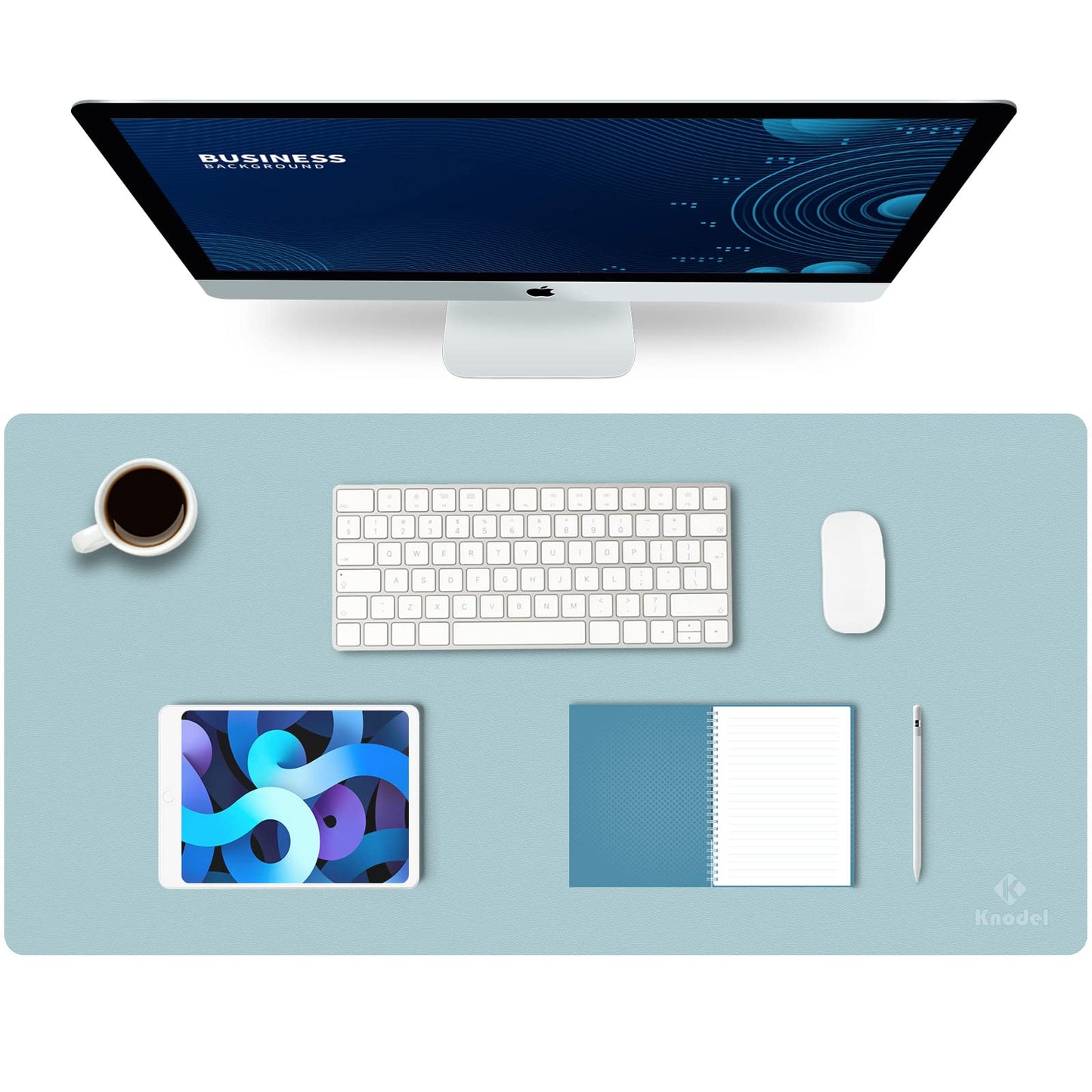 K KNODEL Tischunterlage, Schreibtischunterlage, 80 x 40cm PVC Tischunterlage, Laptop Tischunterlage, wasserdichte Schreibunterlage für Büro- oder Heimbereich, doppelseitig (Schwarz/Schwarz)