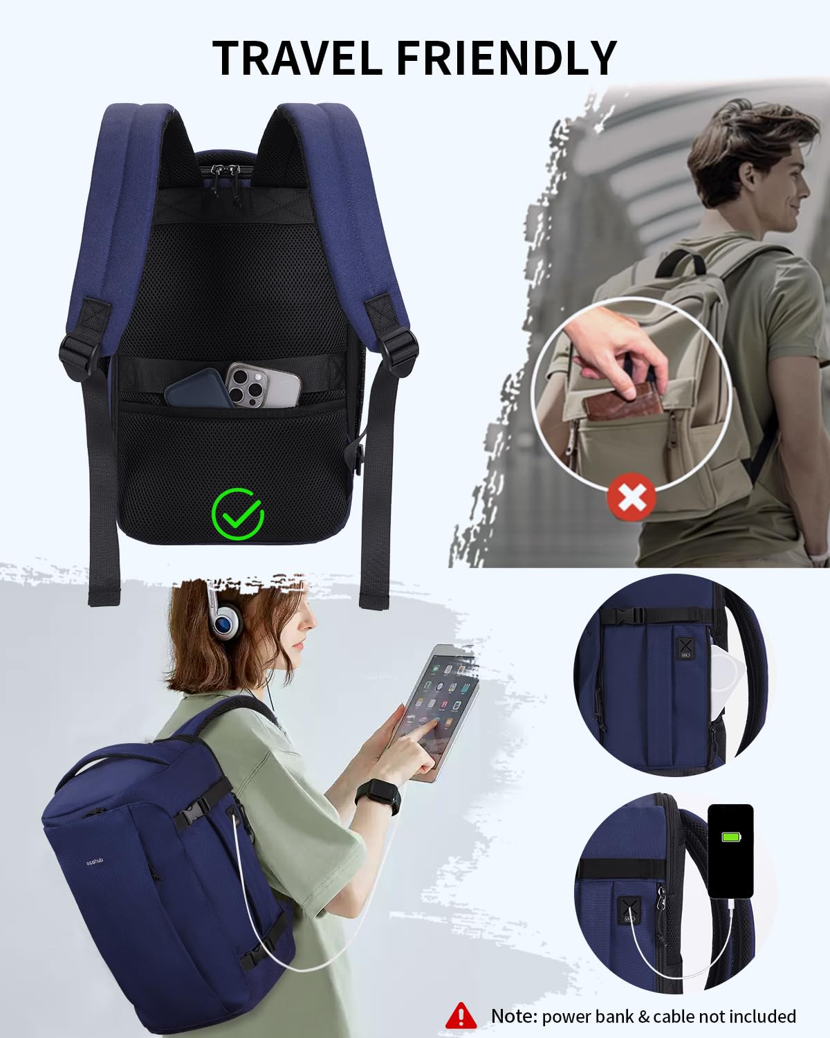 ECOHUB Ryanair Hand Luggage Backpack – Waterproof & Eco-Friendly Travel Backpack