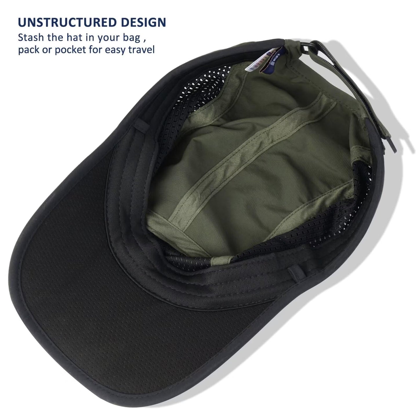 GADIEMKENSD Folding Outdoor Hat UPF 50+ Sun Protection Mesh Sport Hat