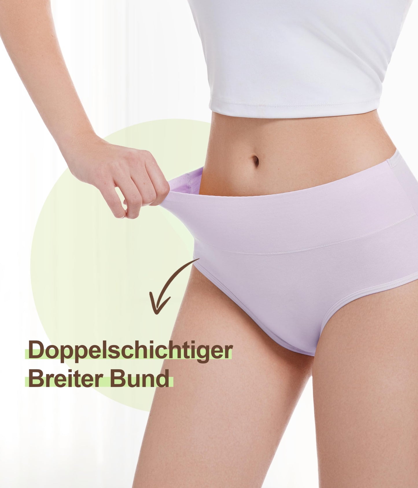 Women’s High Waist Cotton Panties 5-Pack - Sizes S-3XL