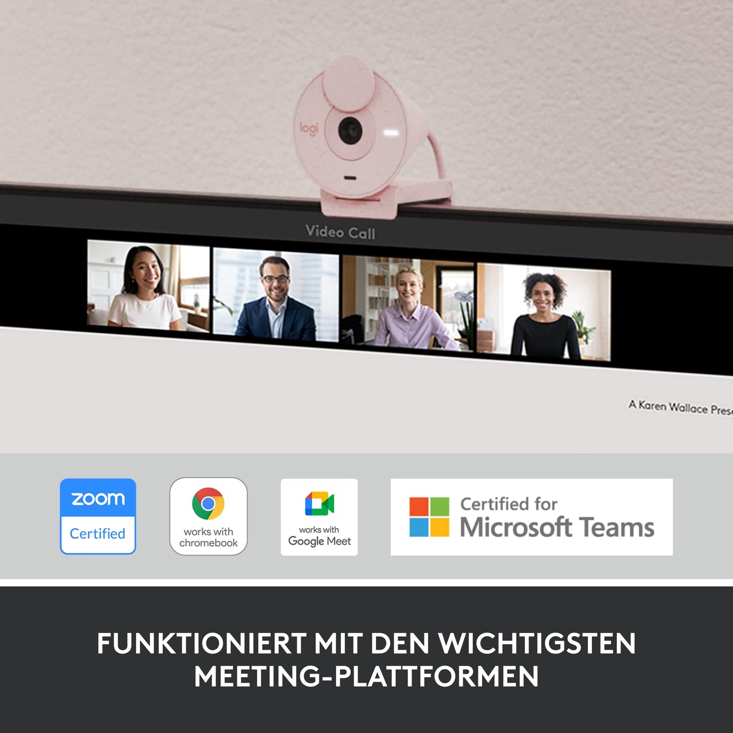 Logitech Brio 300 Full HD-Webcam mit Sichtschutz, Mikrofon mit Rauschunterdrückung, USB-C, Zertifiziert für Zoom, Microsoft Teams, Google Meet, Streaming, Automatische Lichtkorrektur - Graphit