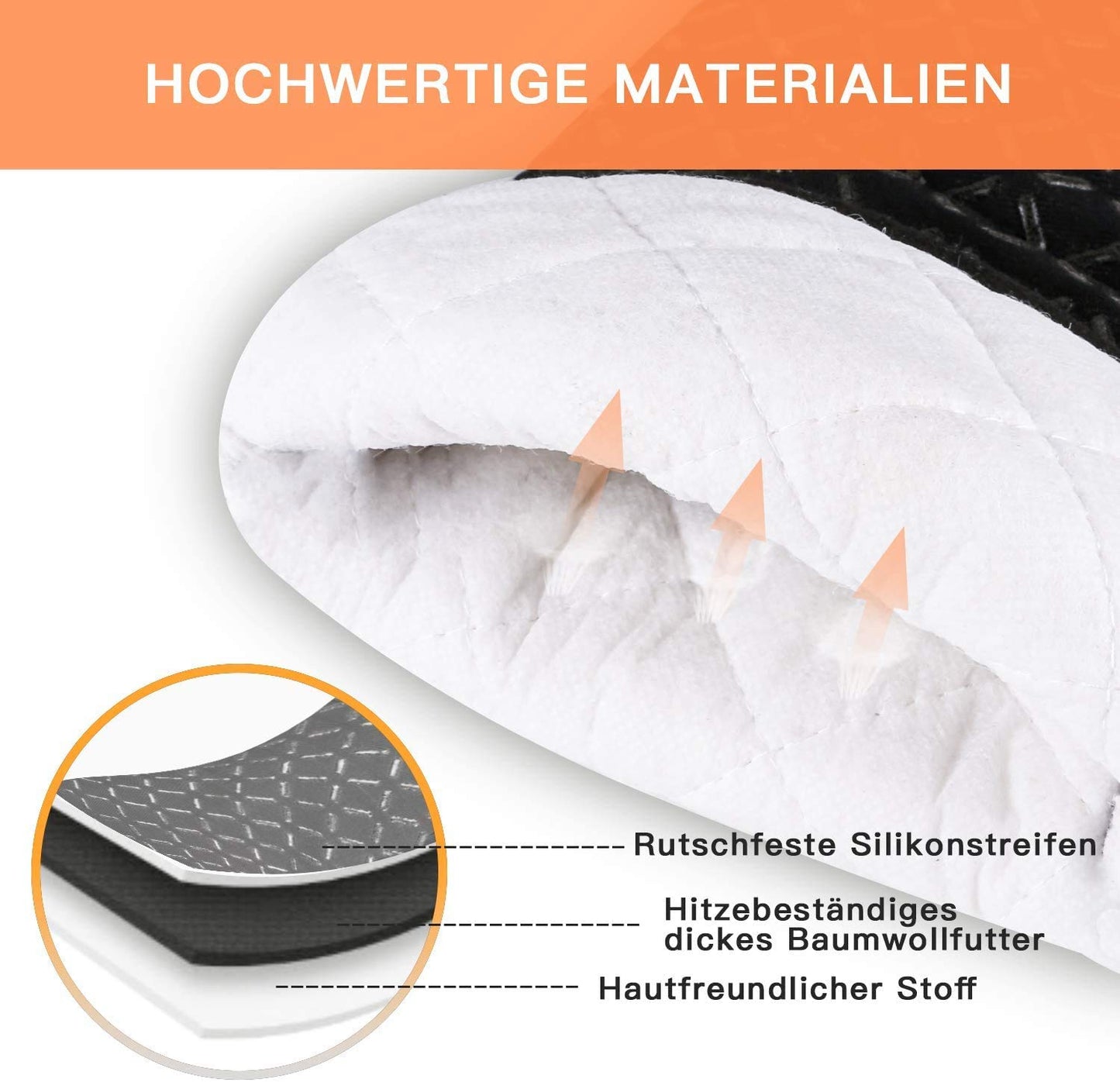 MILcea Ofenhandschuhe Topflappen Topfhandschuhe 4er Set, Backhandschuhe Kochhandschuhe Oven Mitts Hitzebeständig, 30*18*3.5cm