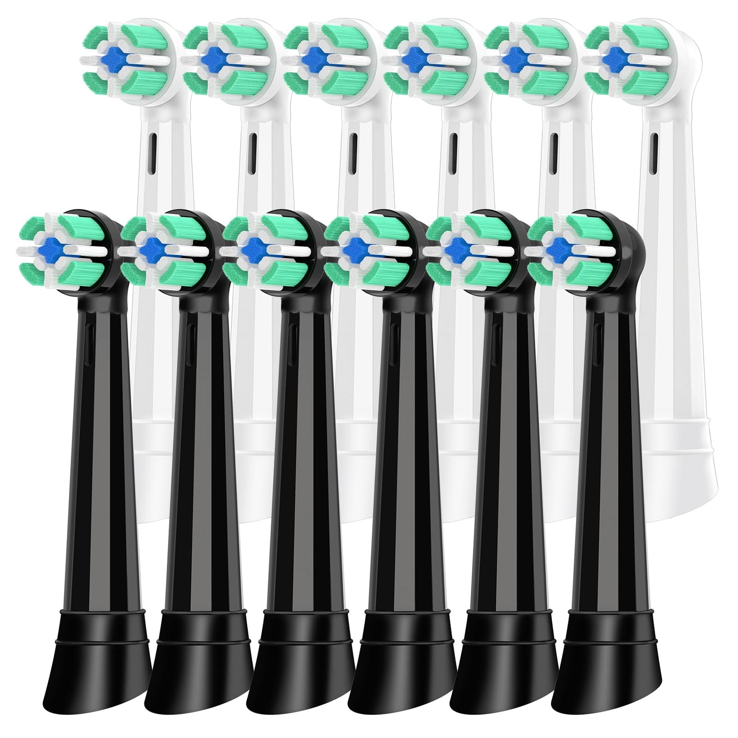 12er Aufsteckbürsten Kompatibel mit Oral B iO 3N 3 4 5 6 7 8 9 10 Series Zahnbürste Elektrische, IO Zahnbürste Aufsätze Für Zahnfleischpflege und Zahnreinigung (Schwarz/Weiß)
