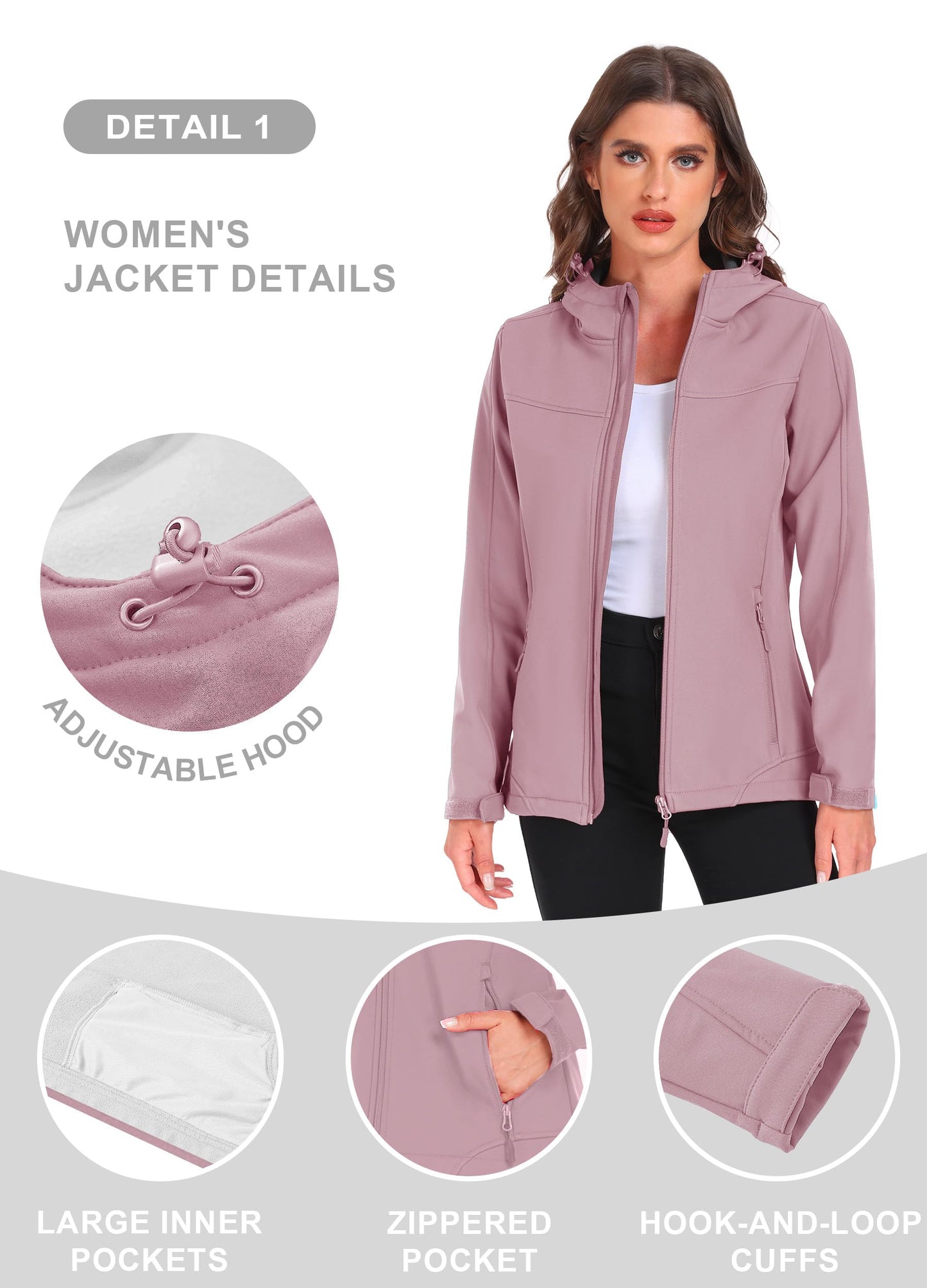 Women’s Softshell Jacket – Waterproof Fleece-Lined Outdoor Coat