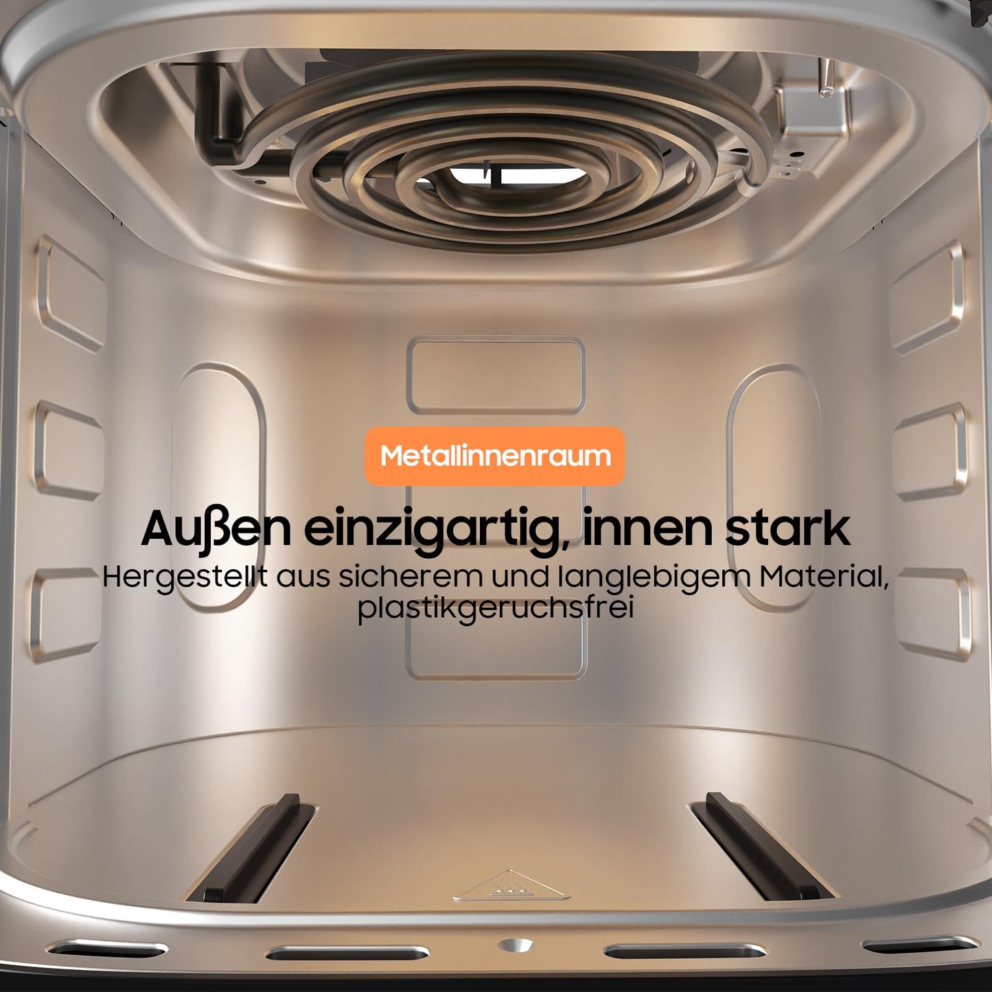 iceagle Heißluftfritteuse 6,5 L Airfryer XL - Fritteuse Ohne Fett mit Metallinnenraum | 1700W Heissluftfriteuse mit 8 Kochprogramme, Digitalem Display, mit deutschem Rezeptbuch